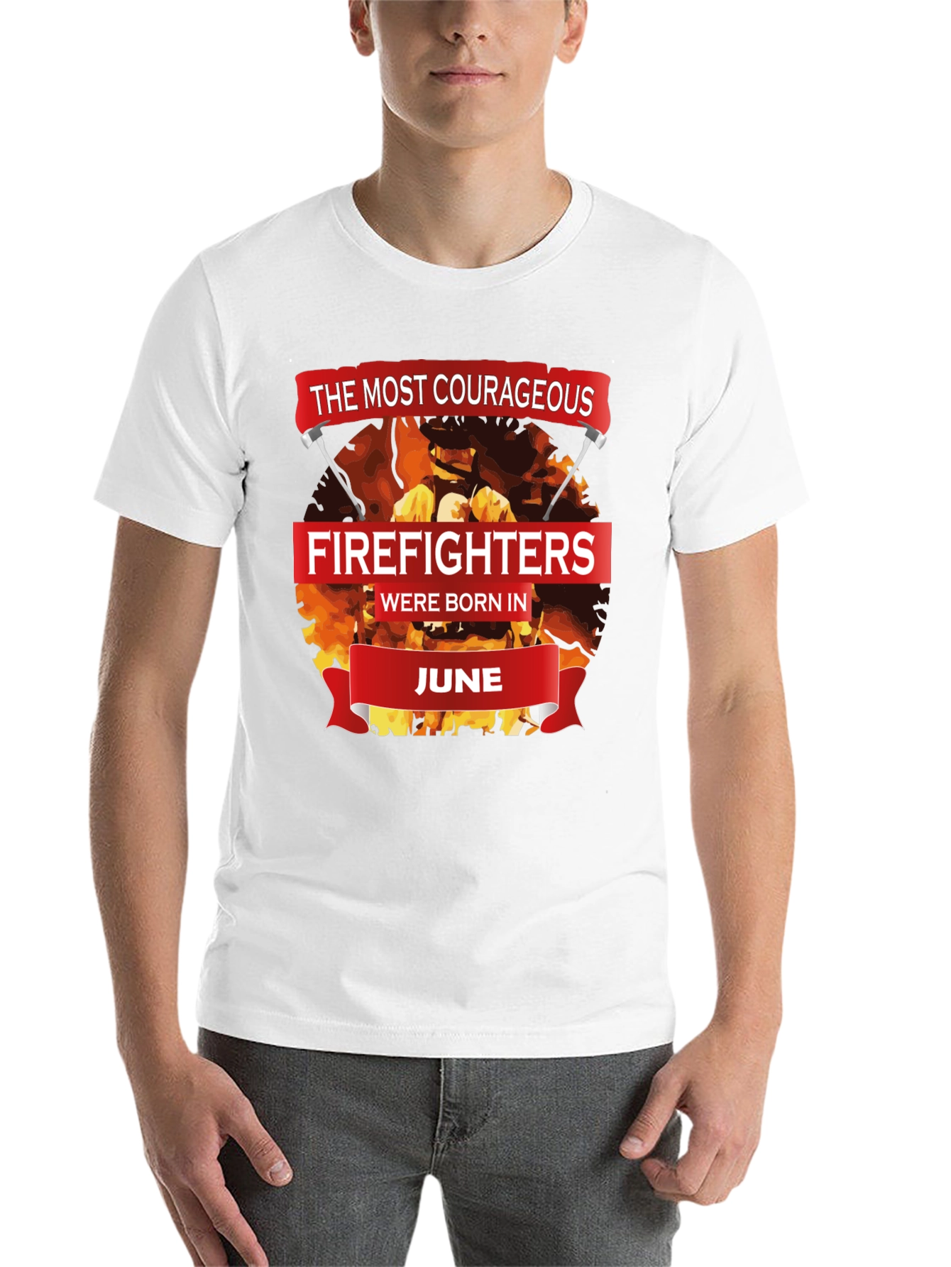 Black Courageous Firefighters Born in June T-Shirt view 14