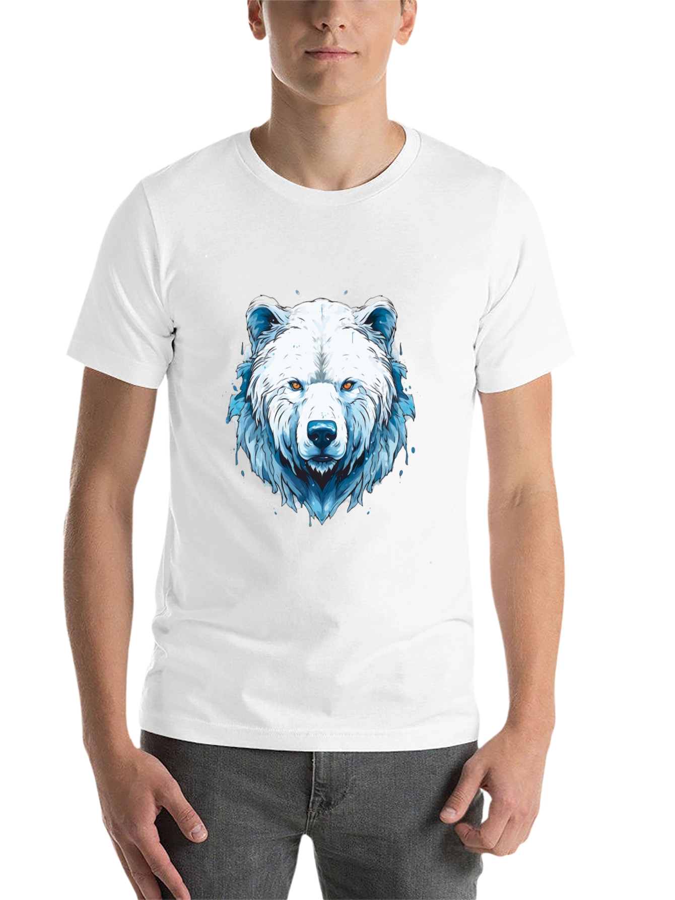 Black Cool Graphic Tee - Polar Bear Design view 14