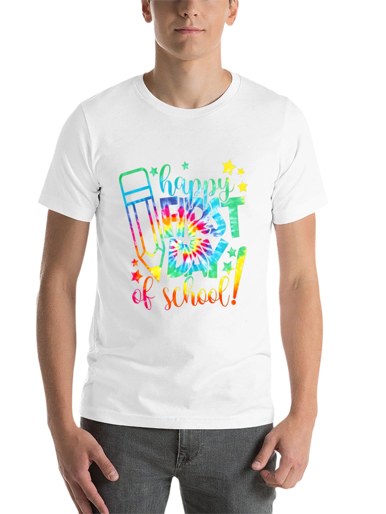 Black Happy First Day of School Tie Dye T-Shirt view 14
