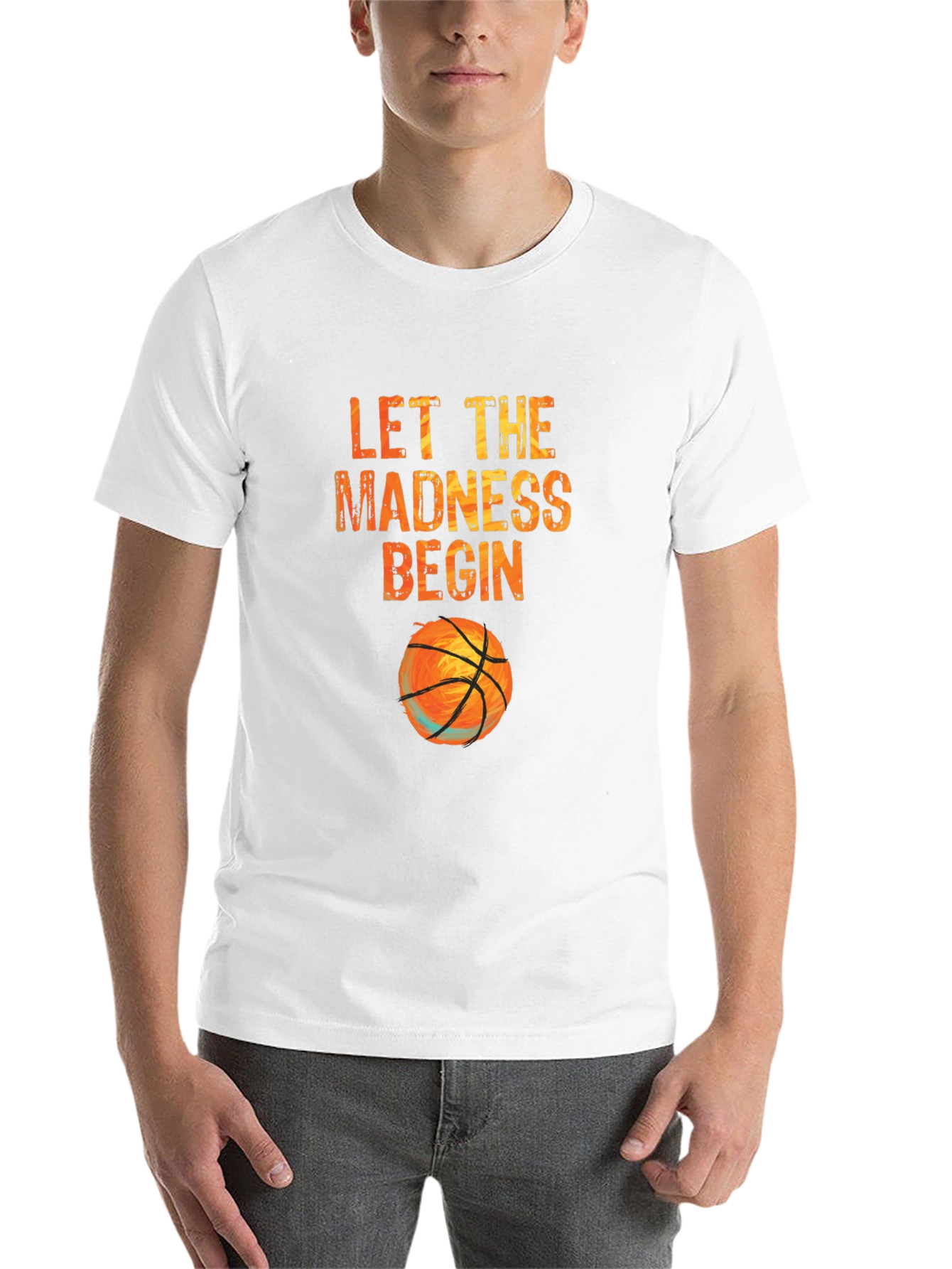 Black Let the Madness Begin Basketball T-Shirt view 14