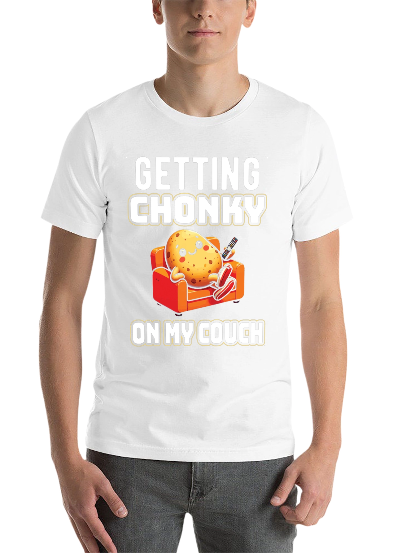 Black Getting Chonky Potato Couch T-Shirt view 14