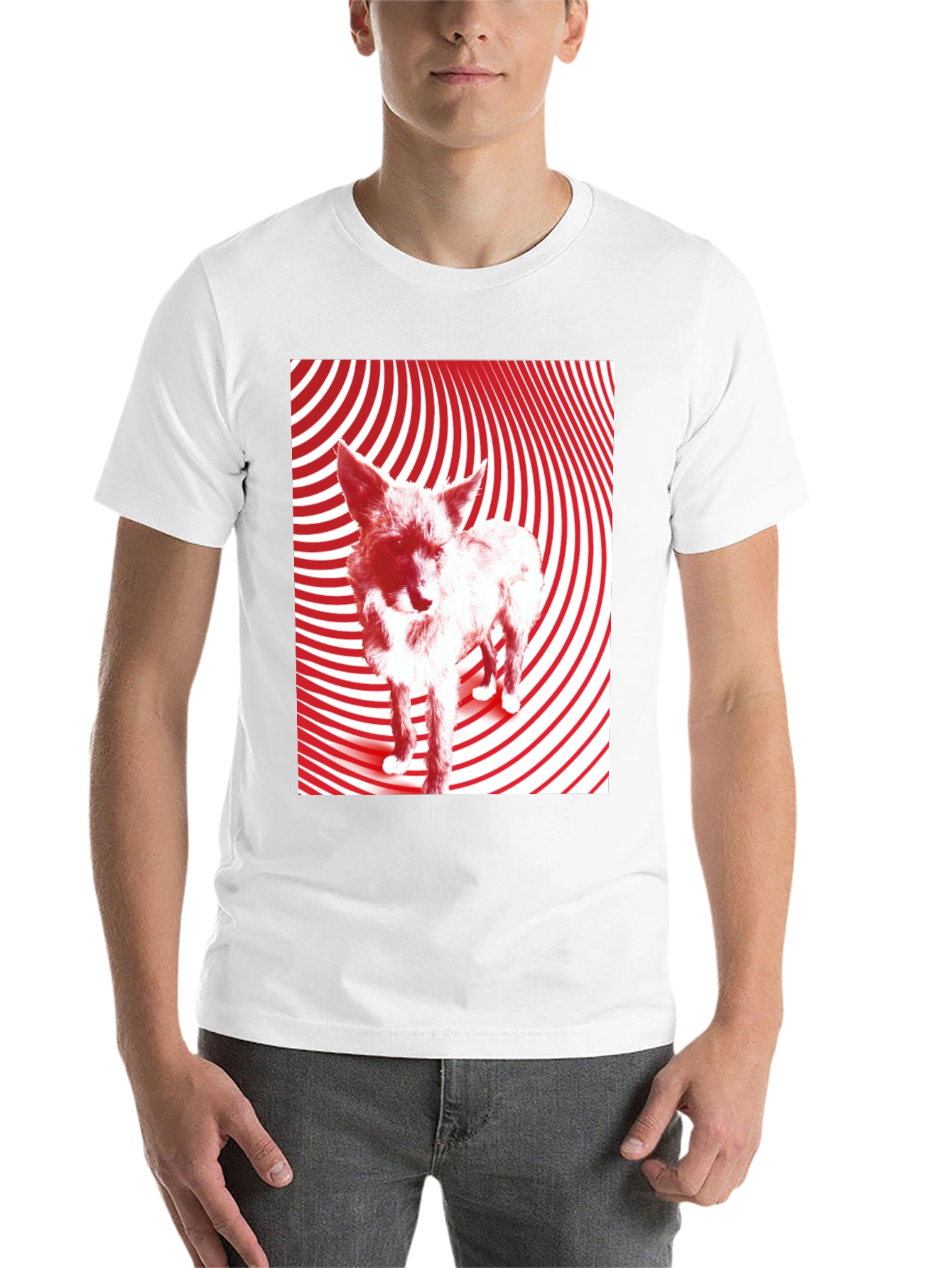 Black Red Wolf Graphic Black T-Shirt view 14