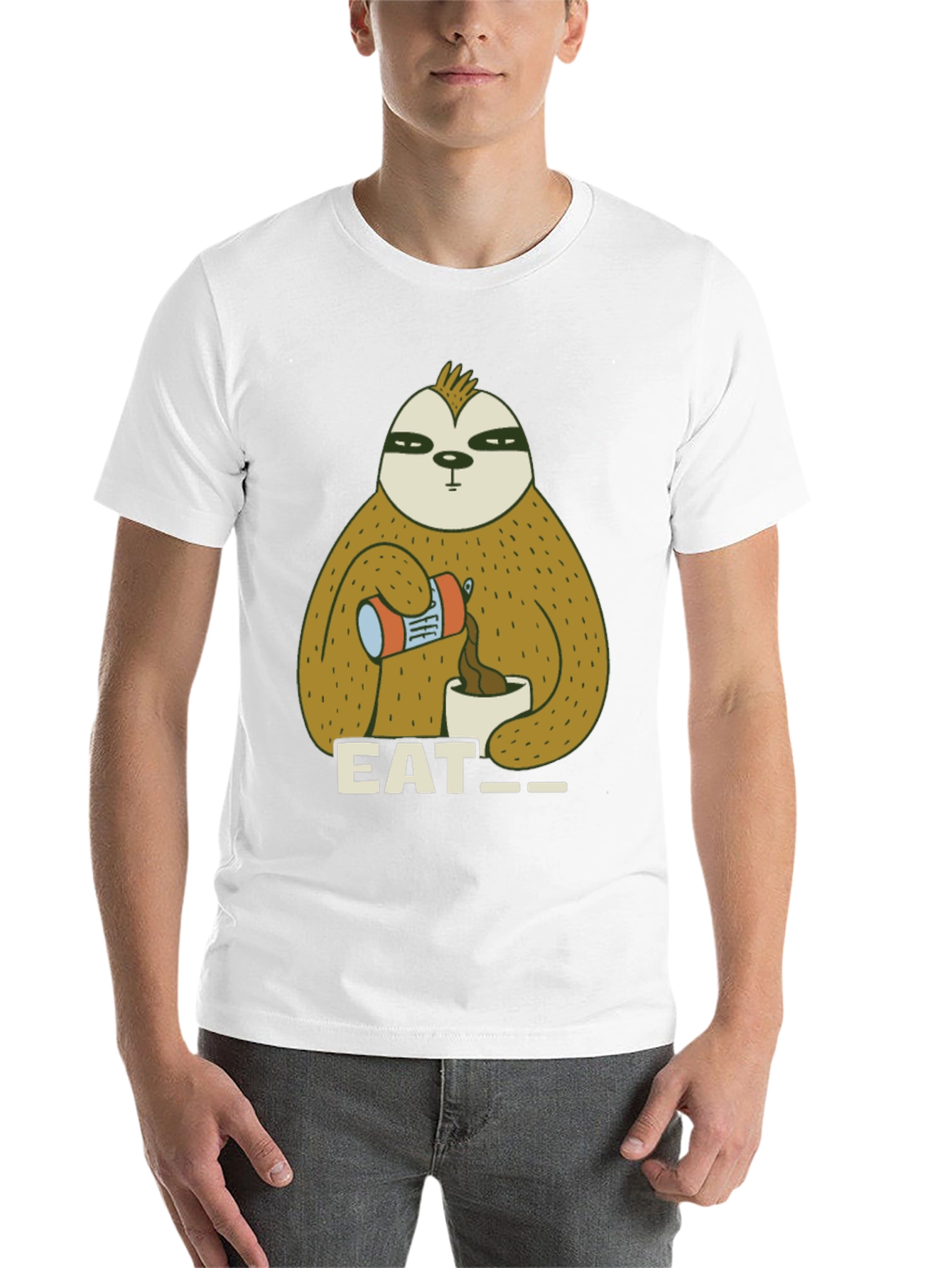 Black Eat Sloth T-Shirt - Funny Coffee Lover Tee view 14