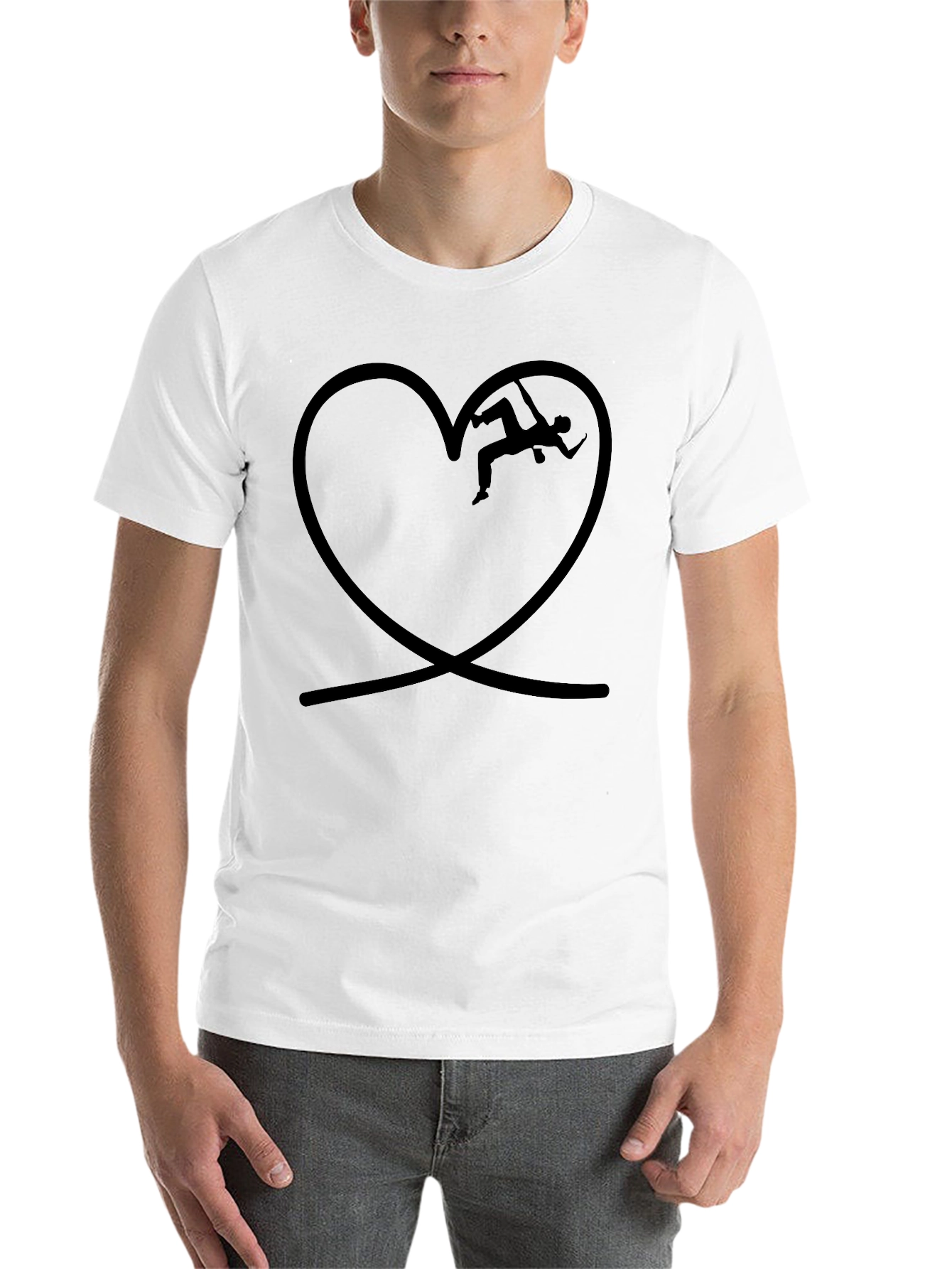 Black Climbing Heart Graphic T-Shirt - Black view 14