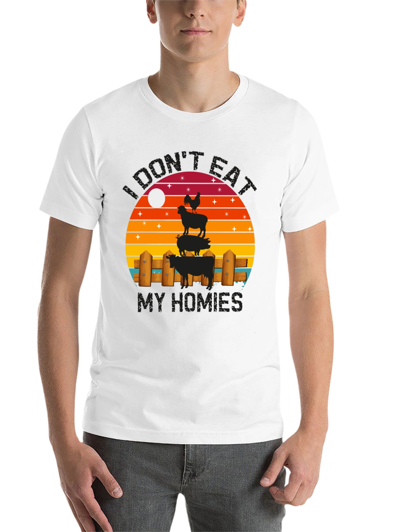 Black I Don't Eat My Homies Graphic T-Shirt view 14