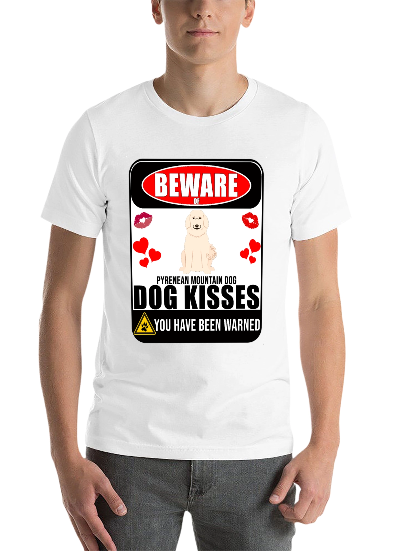 Black Beware of Dog Kisses T-Shirt view 14