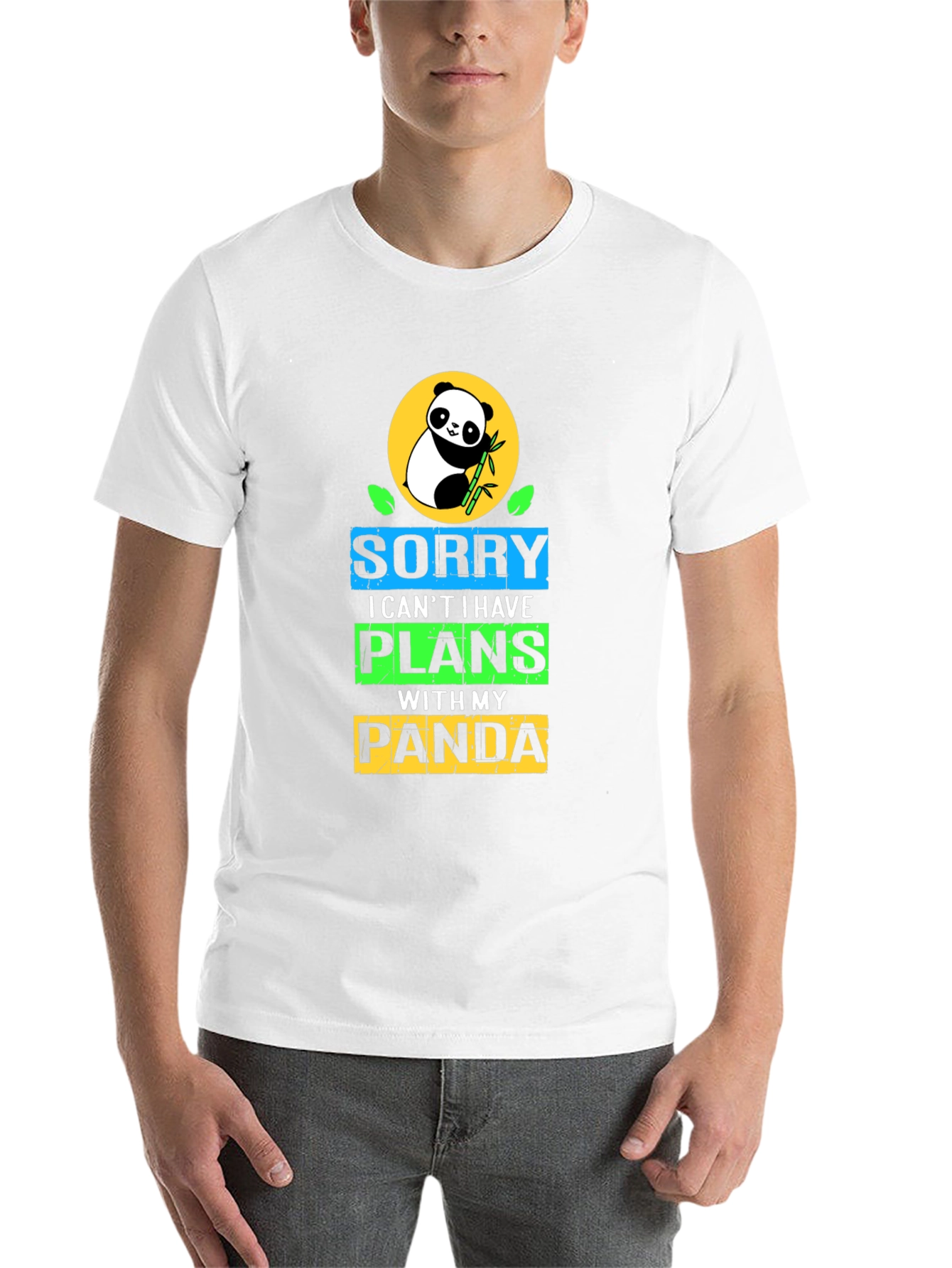 Black Sorry I Have Plans With My Panda T-Shirt view 14
