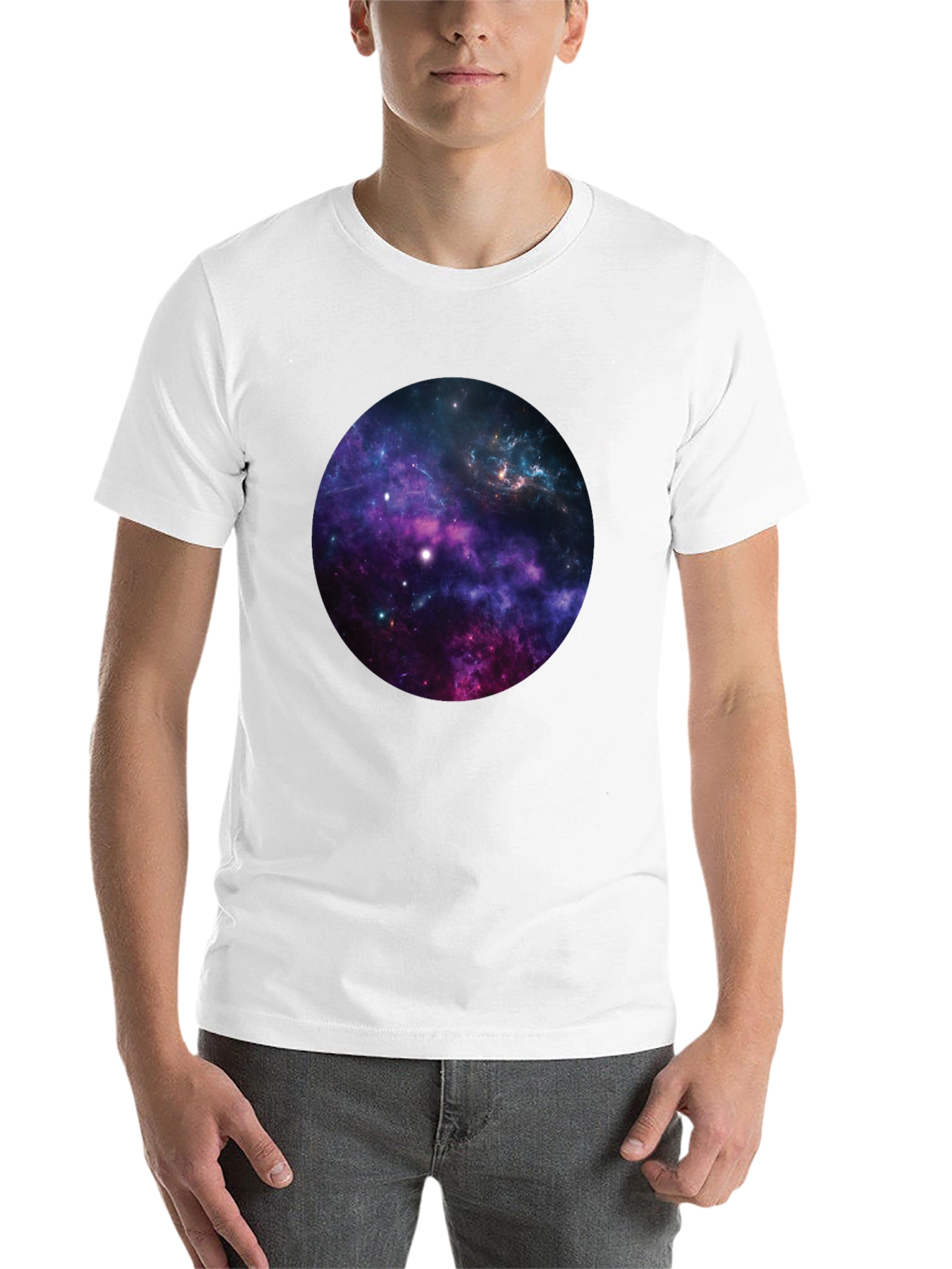 Black Galaxy Graphic Print Black T-Shirt view 14