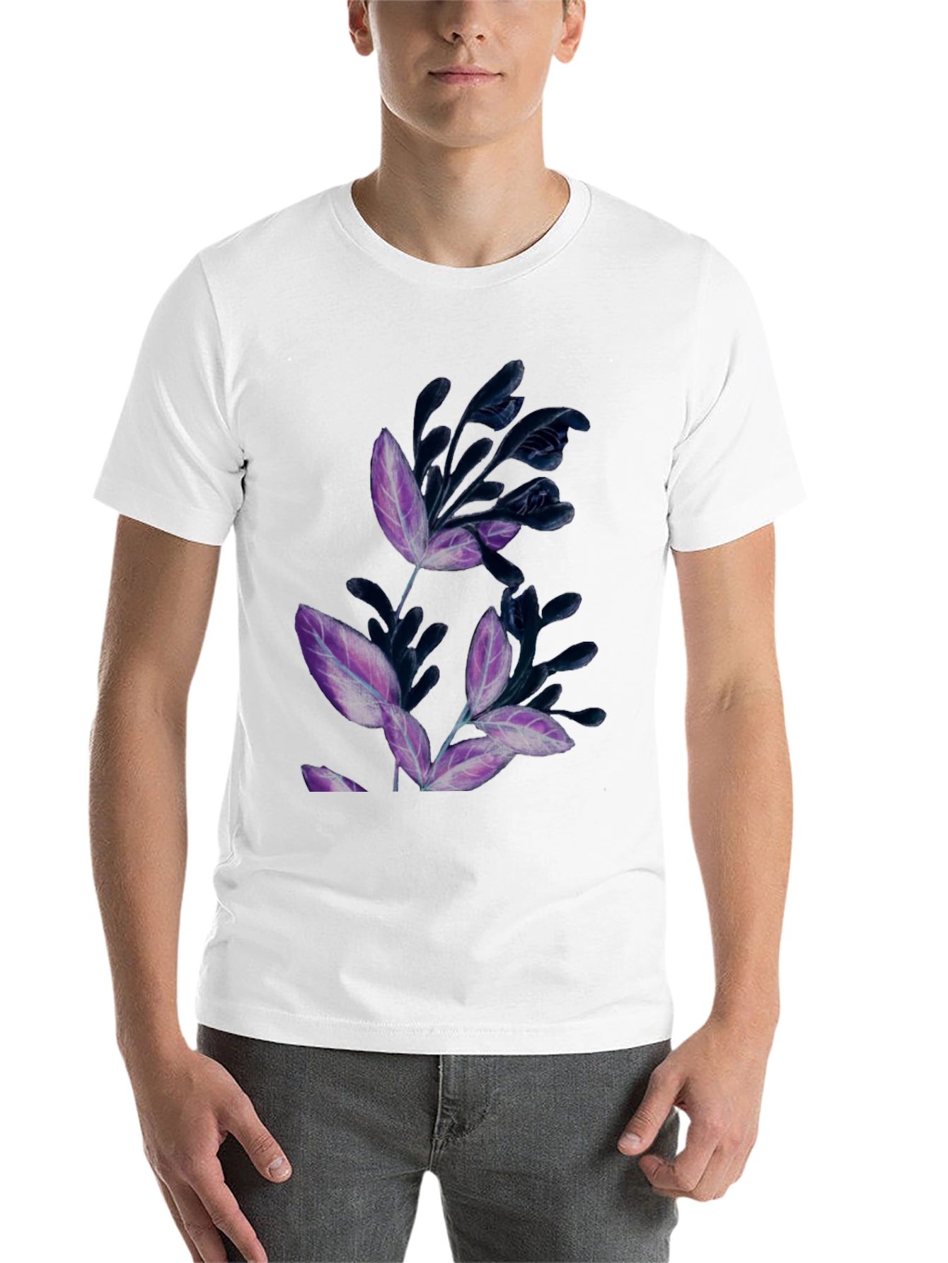 Black Floral Print Black T-Shirt view 14