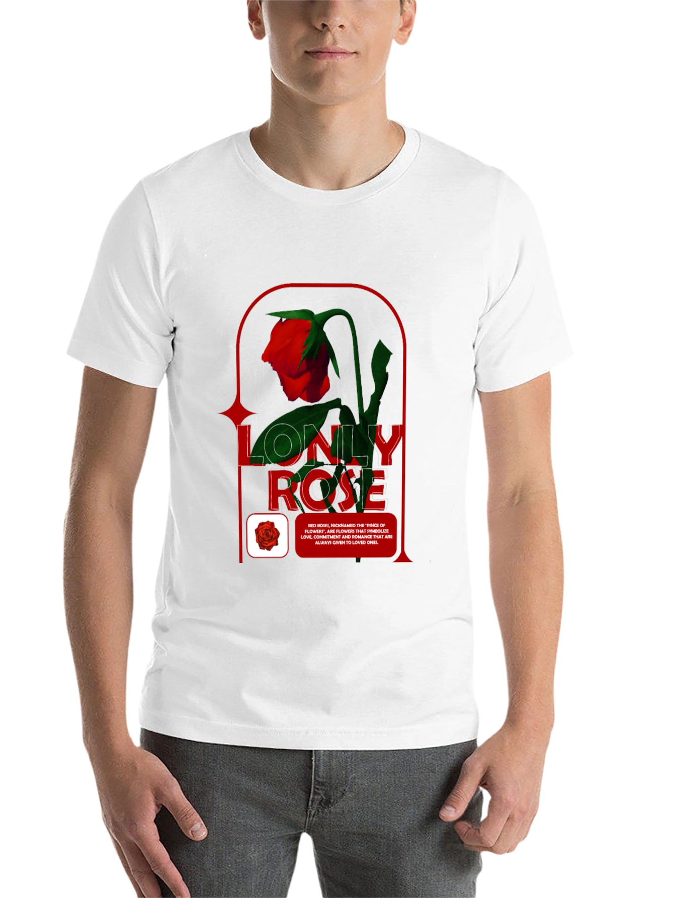 Black Lonely Rose Graphic Tee - Stylish Casual Wear view 14