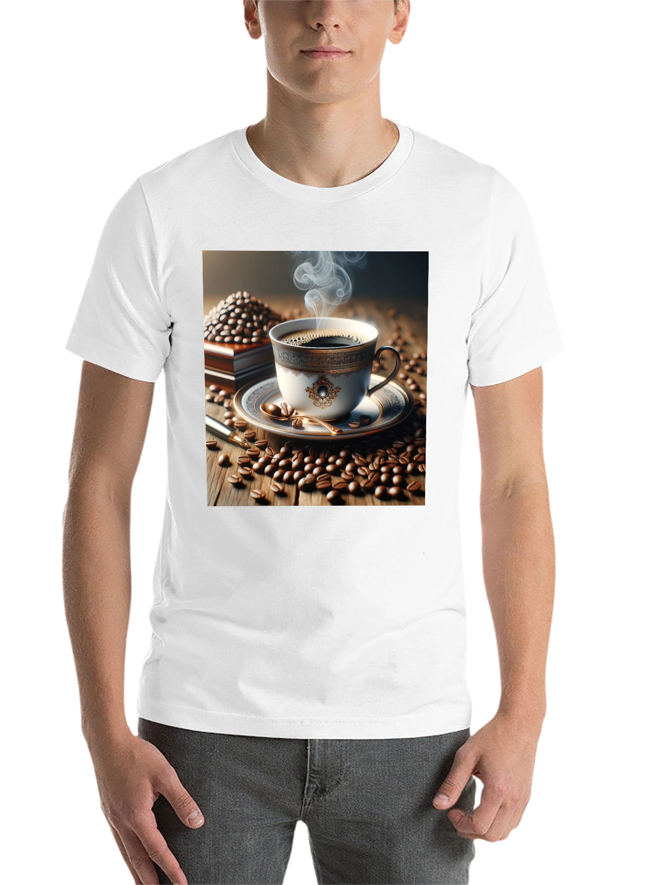 Black Coffee Lover's T-Shirt - Elegant Cup Design view 14