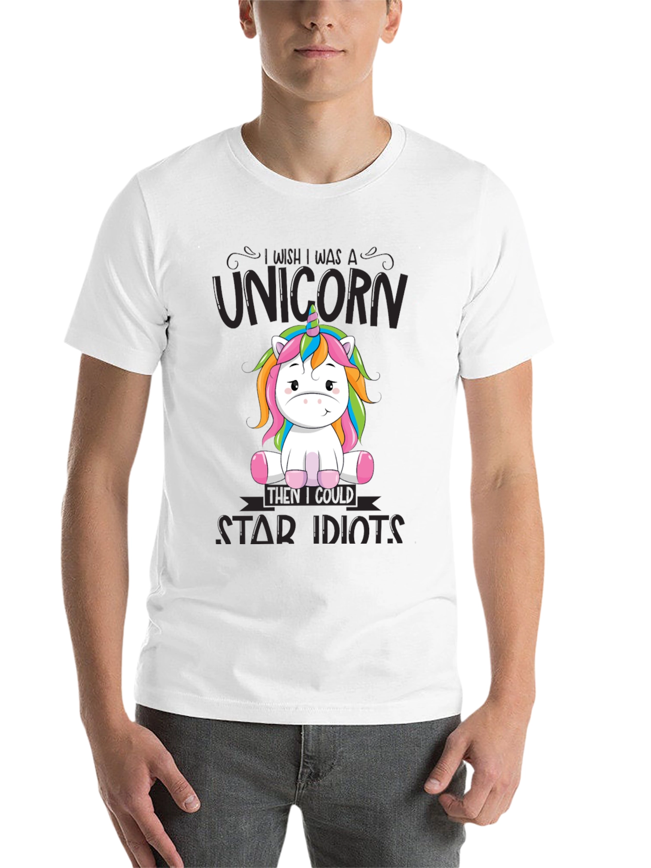 Black I Wish I Was A Unicorn Funny T-Shirt view 14