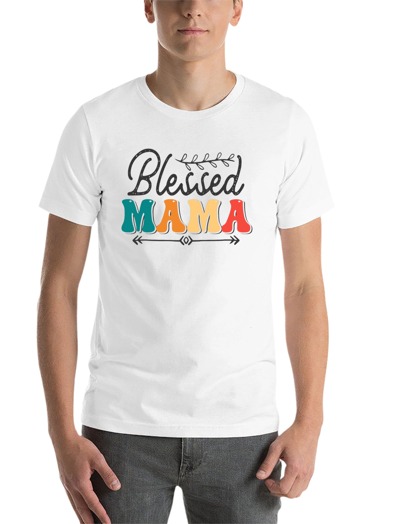 Black Blessed Mama Retro Graphic Tee view 14