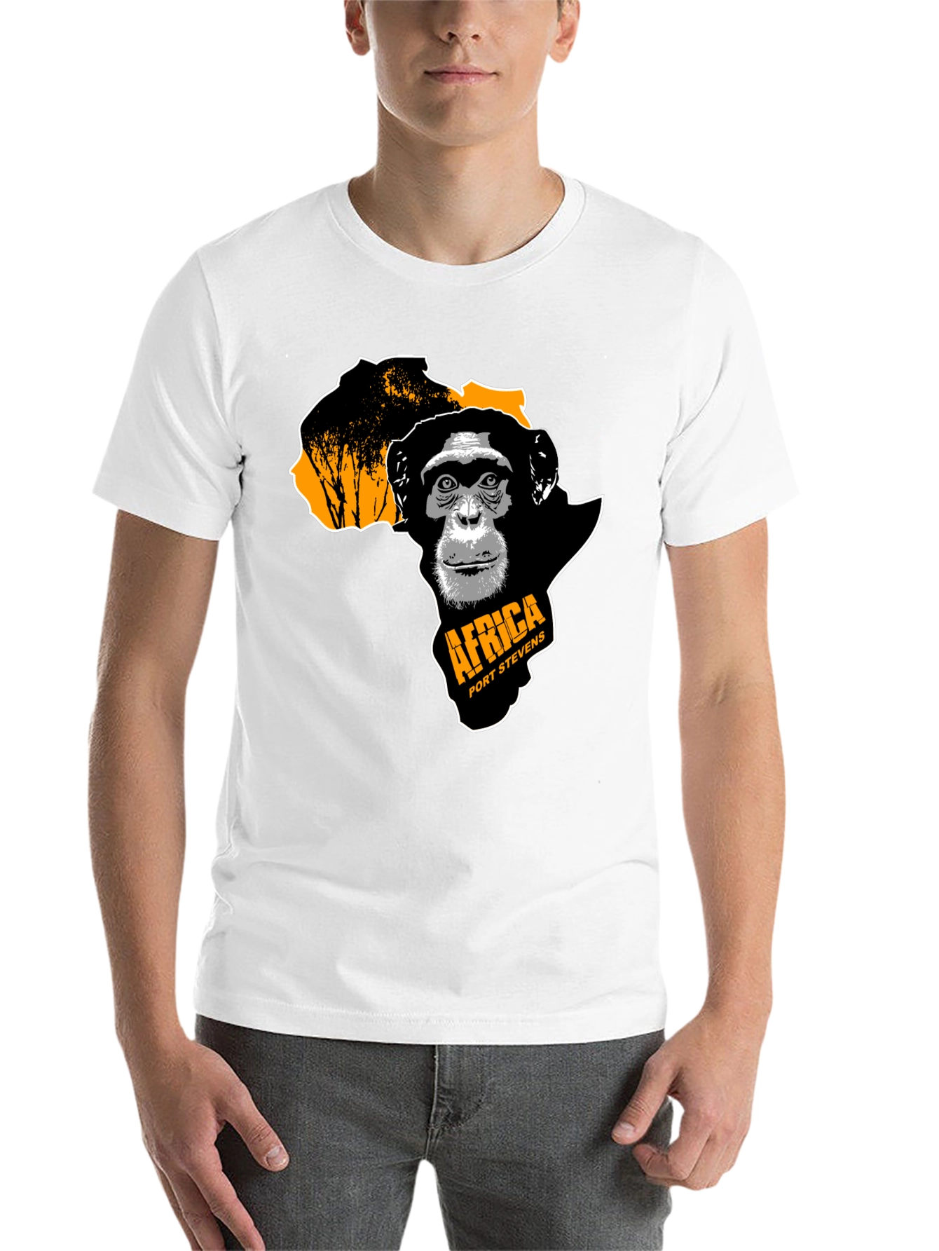 Black Africa Chimpanzee Graphic Black T-Shirt view 14