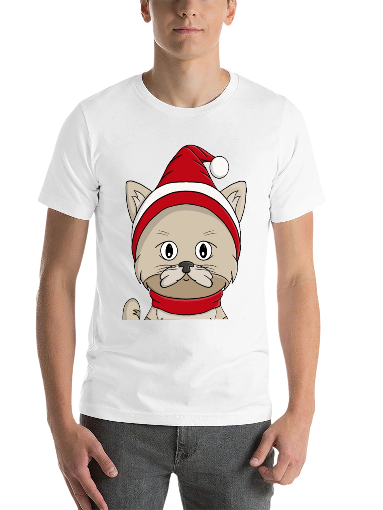 Black Festive Cat Tee - Holiday Cheer view 14