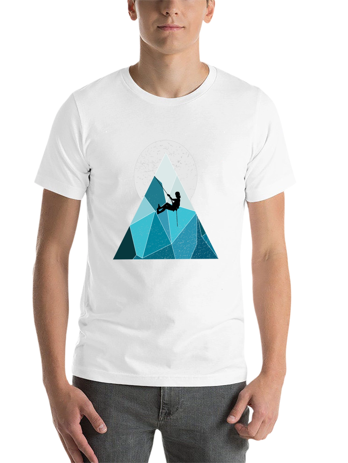Black Geometric Mountain Climber Graphic Tee view 14