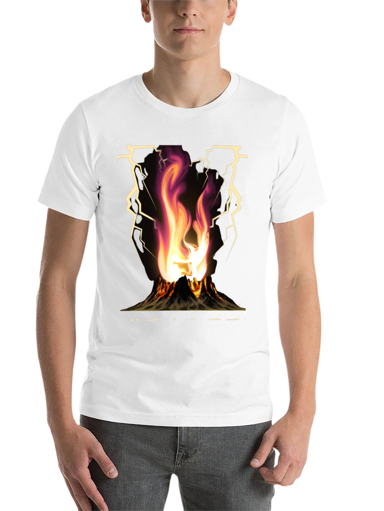 Volcano Lightning Graphic T-Shirt - 14