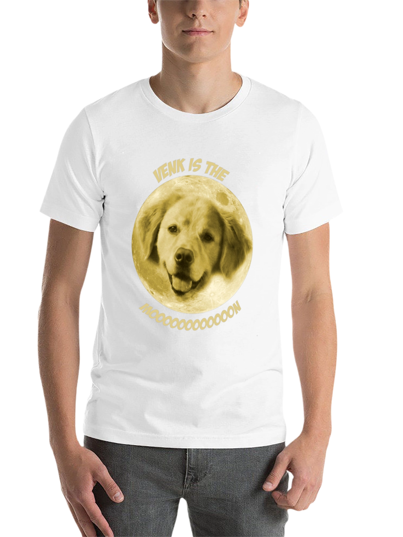 Black Venk is the Moon T-Shirt - Funny Dog Graphic Tee view 14