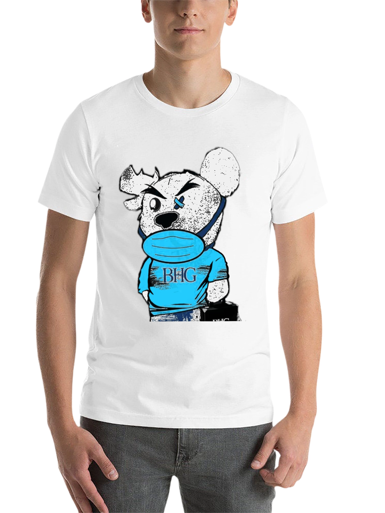 Black BHG Teddy Bear Face Mask Black T-Shirt view 14