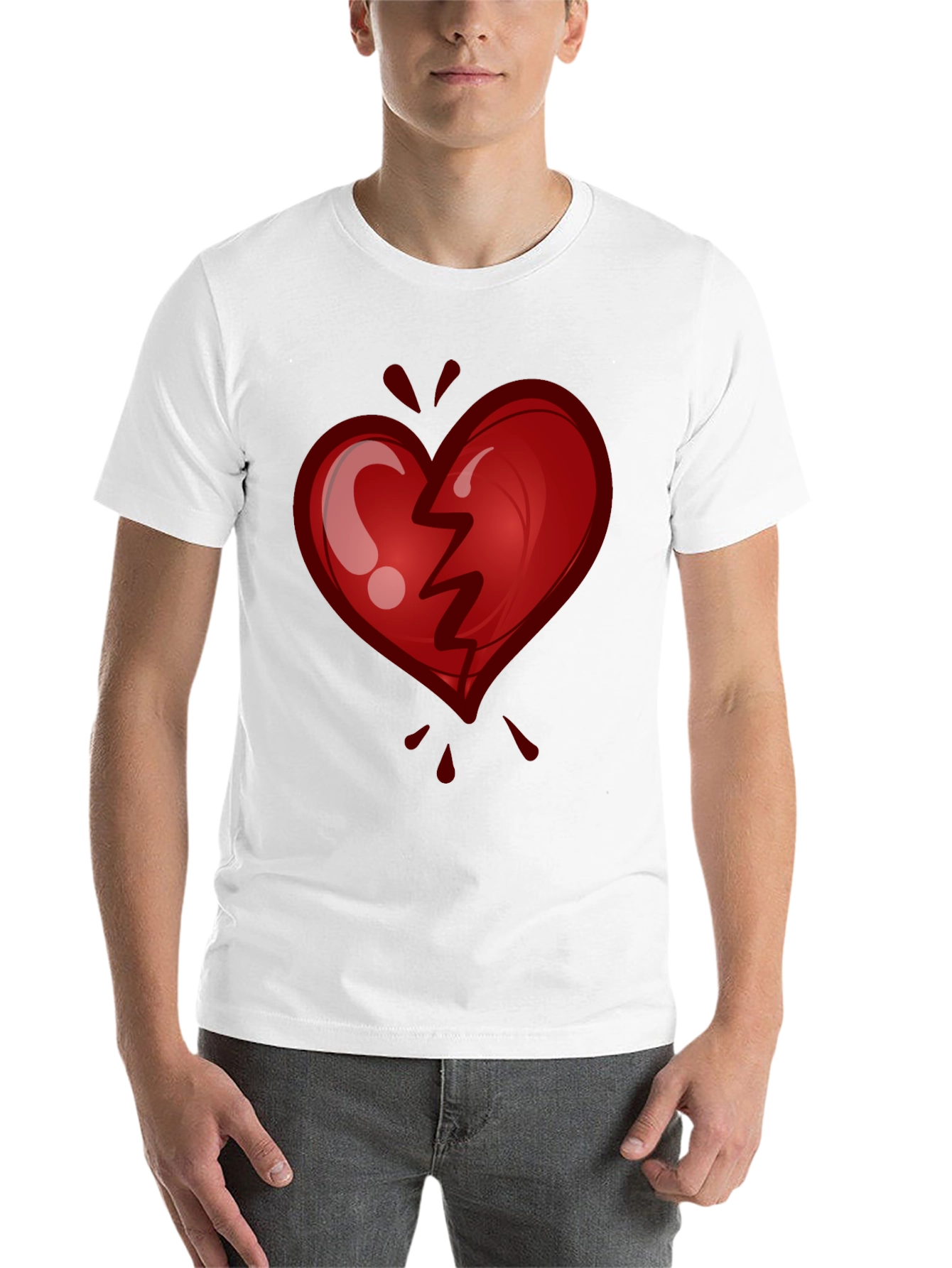 Black Broken Heart Graphic Tee - Stylish & Trendy view 14