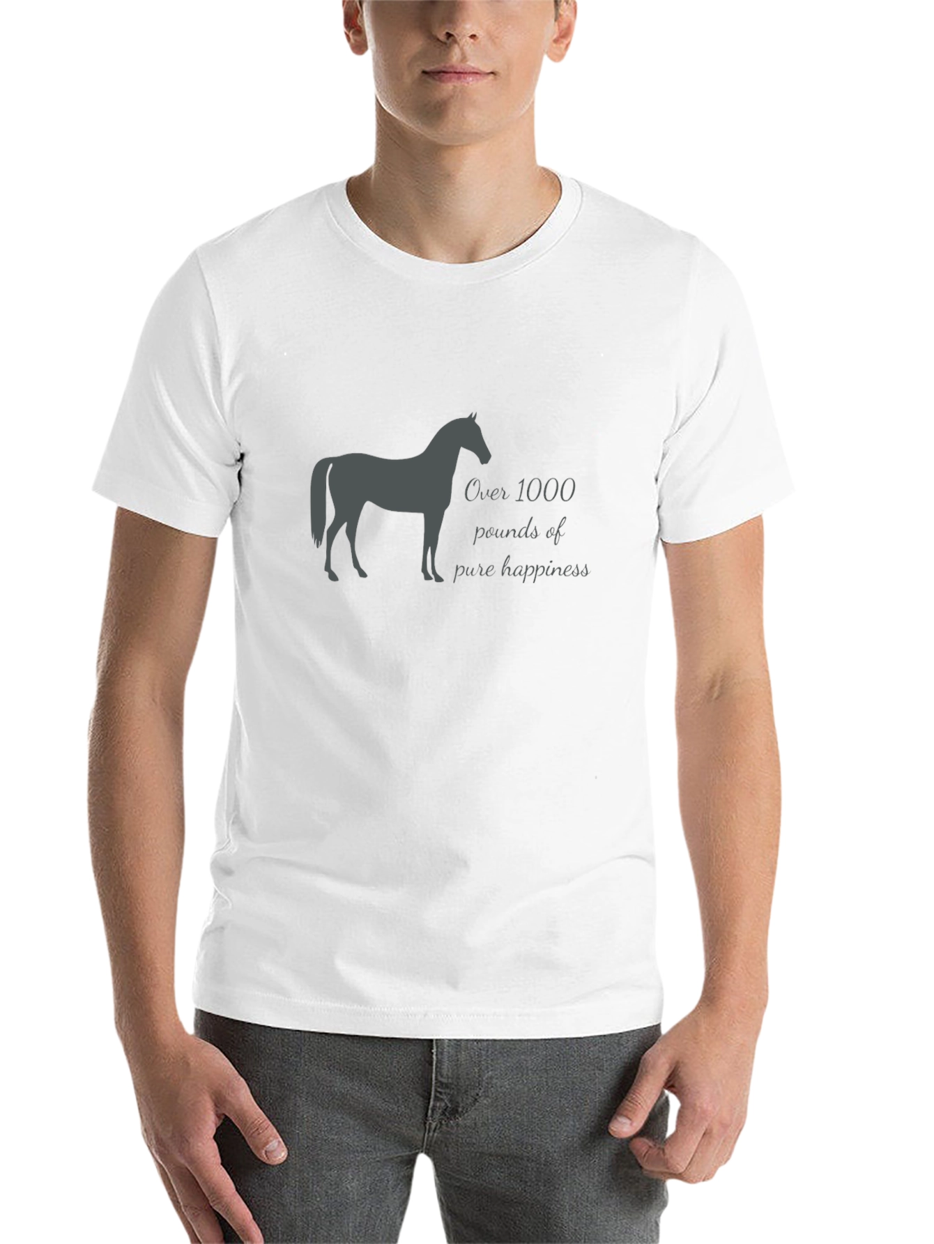 Black Horse Lover T-Shirt: Over 1000 Pounds of Happiness view 14
