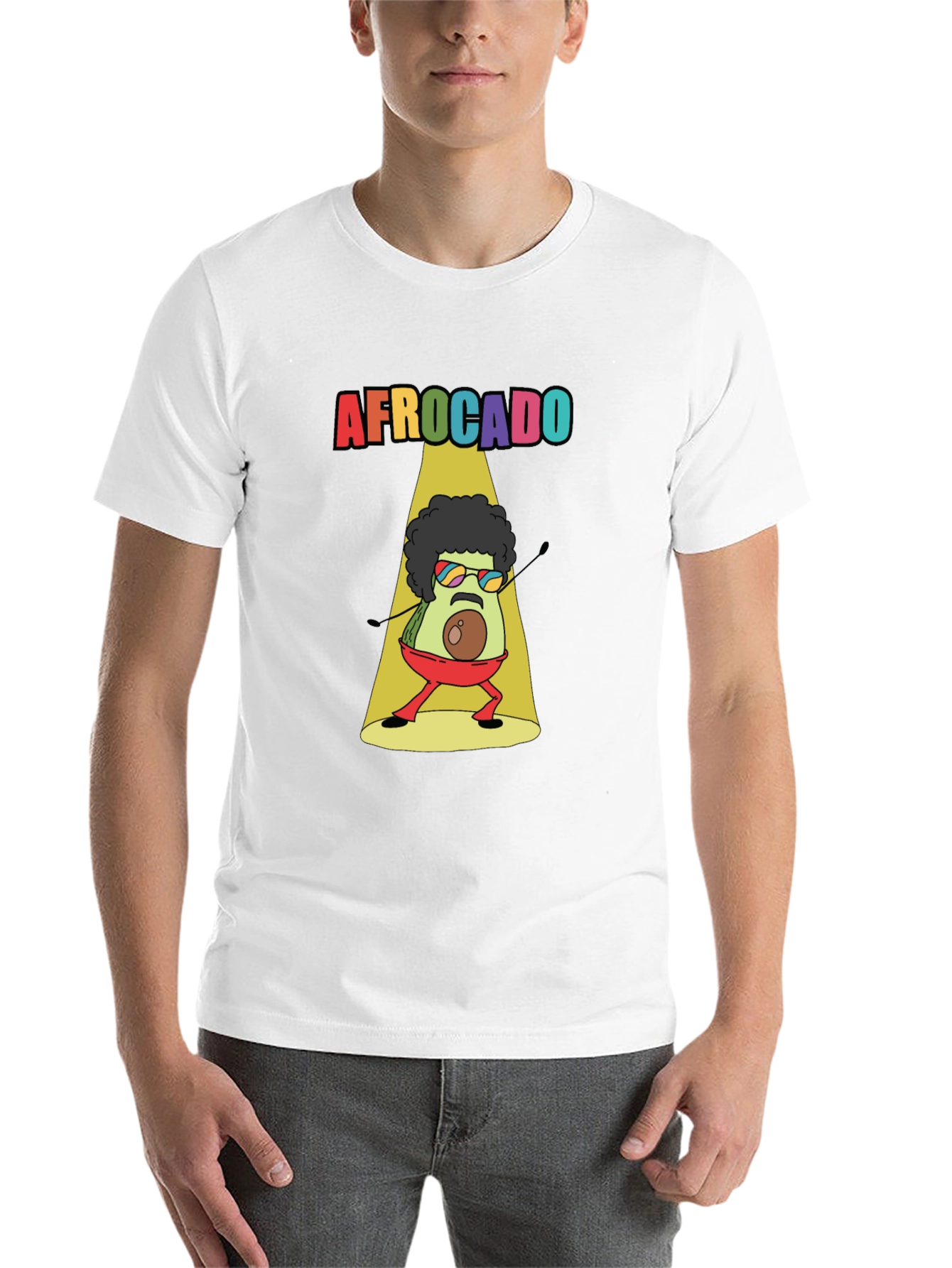 Black Afrocado T-Shirt - Avocado with Afro view 14