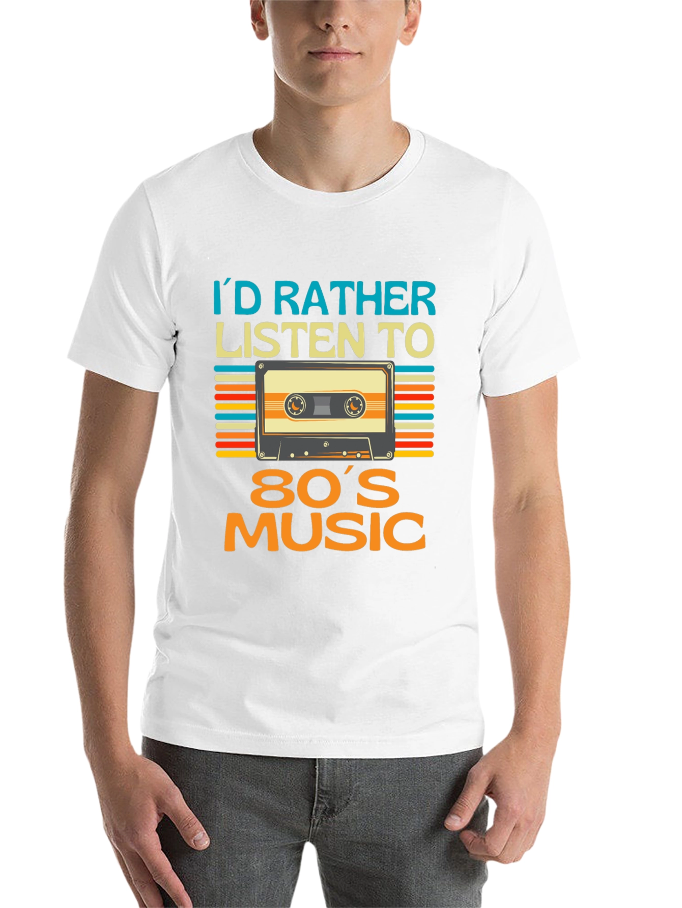Black Retro 80s Music T-Shirt view 14