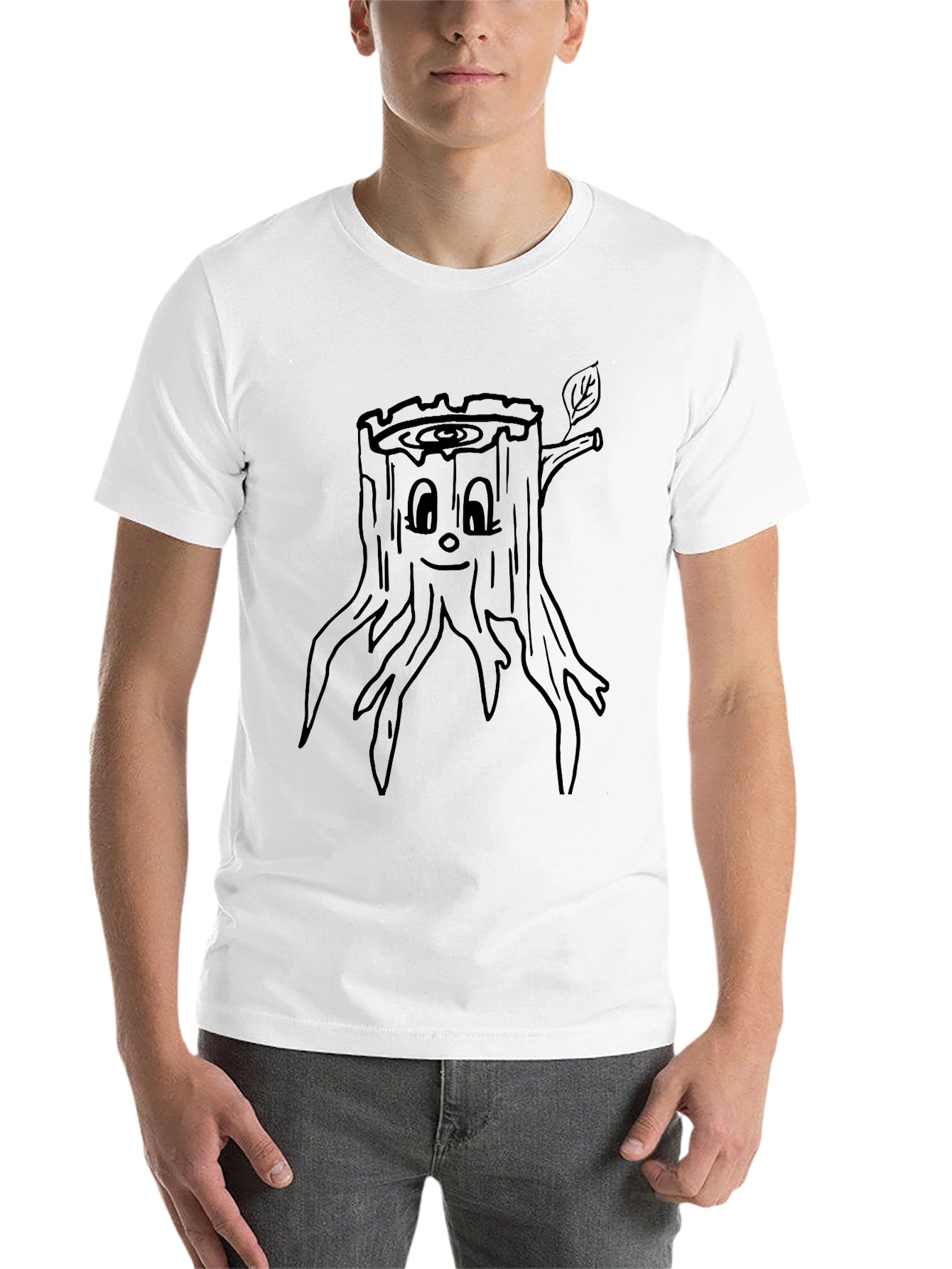 Black Funny Tree Stump Graphic Tee view 14