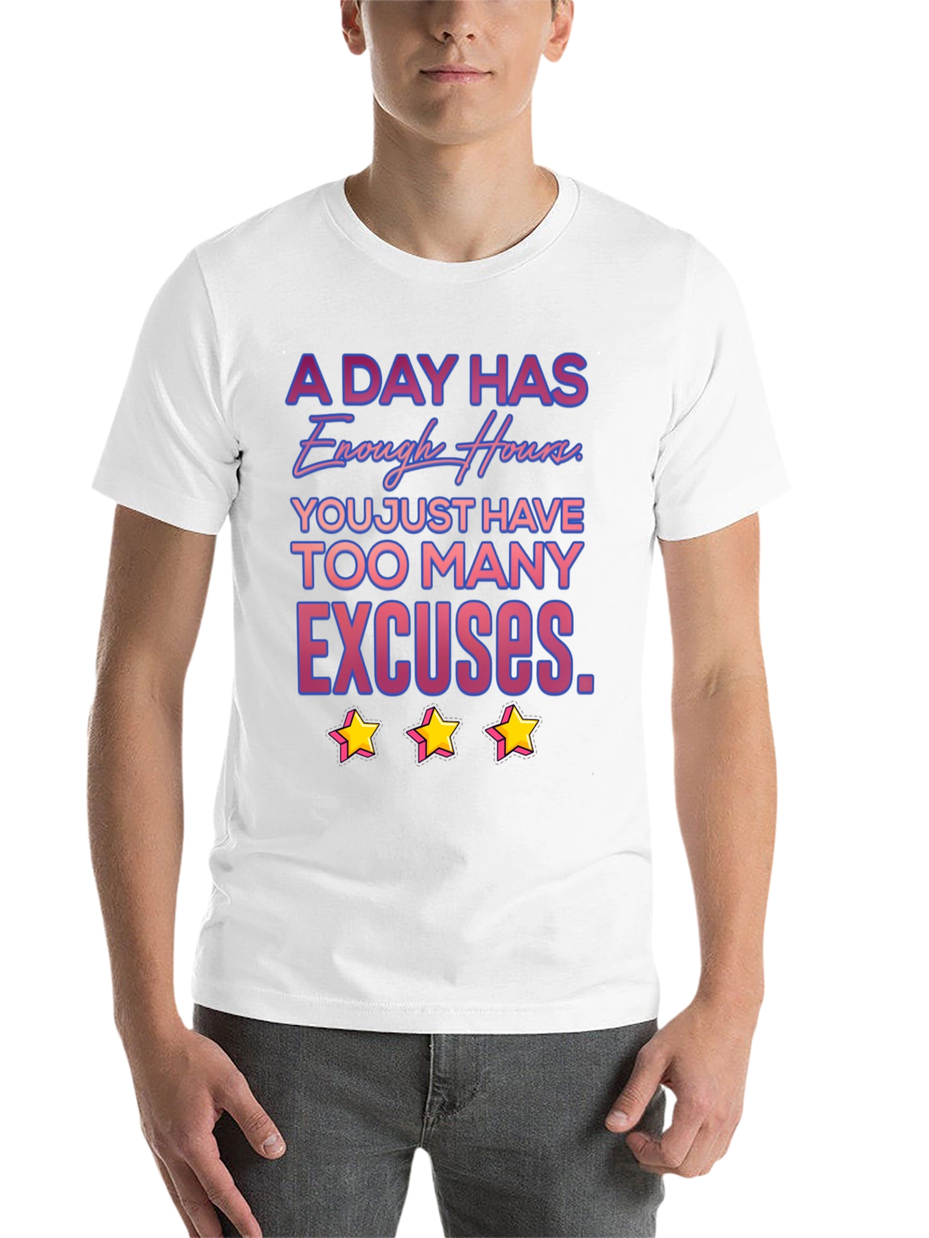 Black Motivational T-Shirt: A Day Has Enough Hours view 14