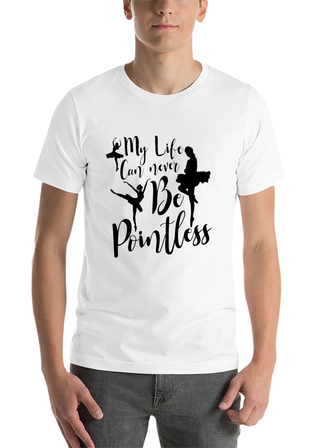 Black Ballet Dancer "My Life Can Never Be Pointless" Graphic Tee view 14