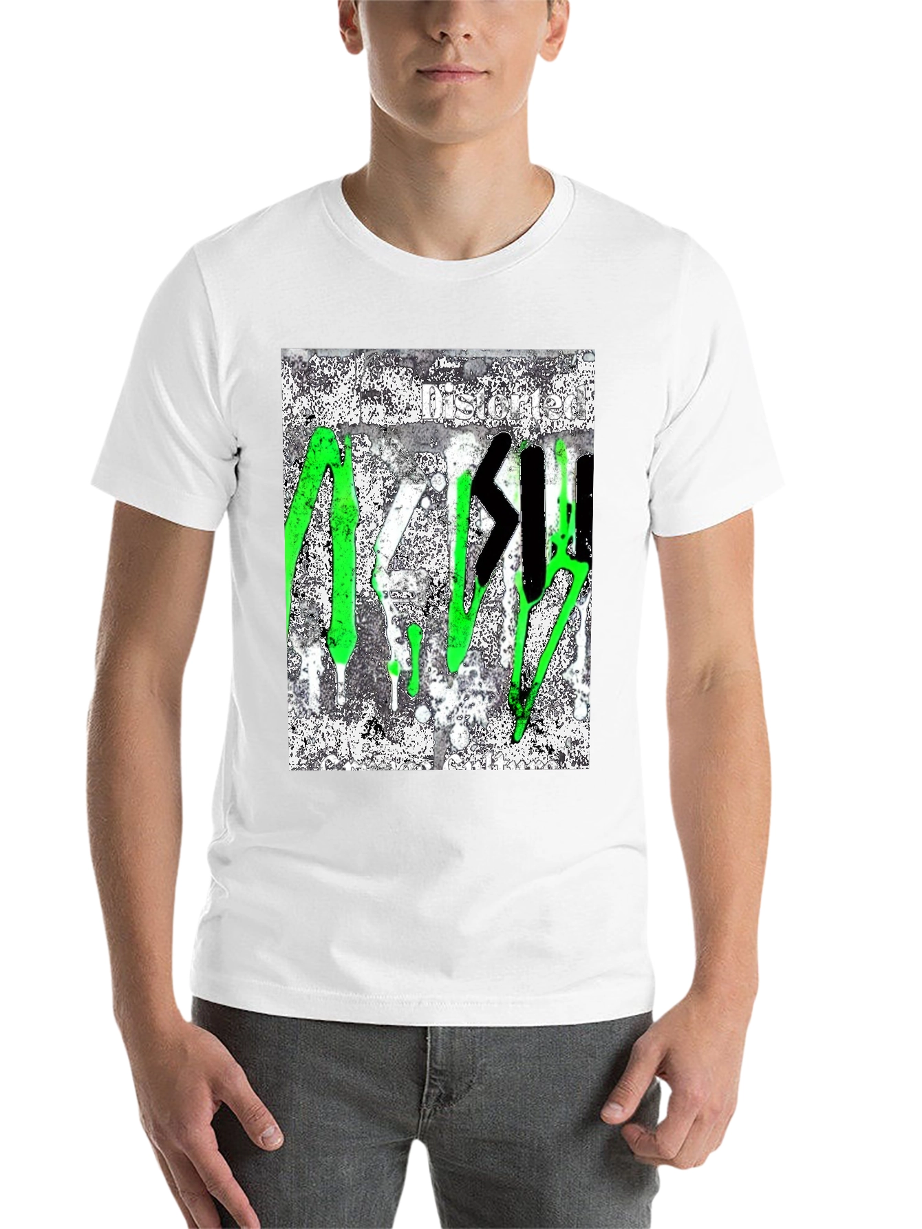 Black Distorted Graffiti Style T-Shirt view 14