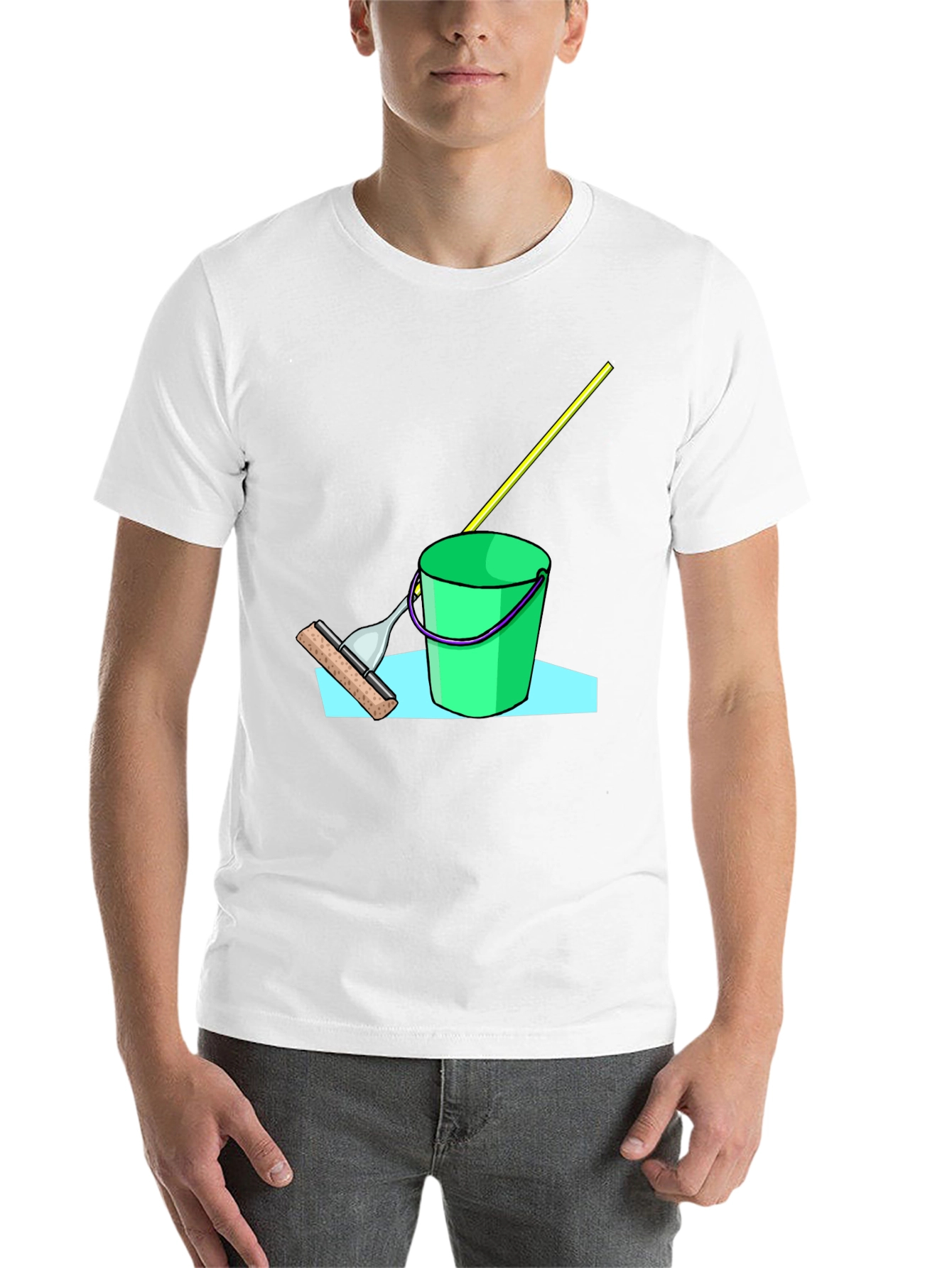 Black Mop Bucket Graphic T-Shirt view 14