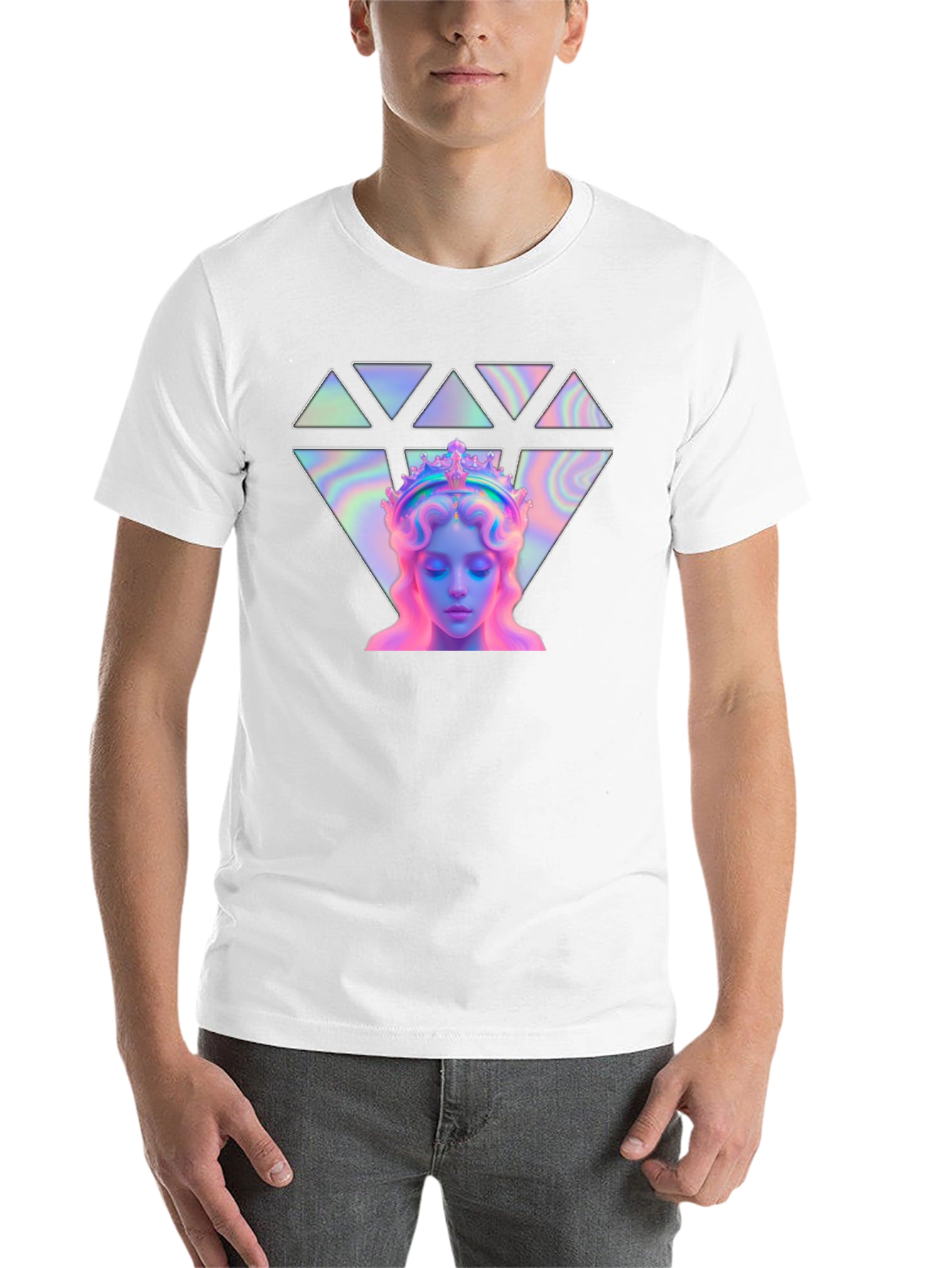Black Mystic Crown Graphic Tee - Holographic Design view 14