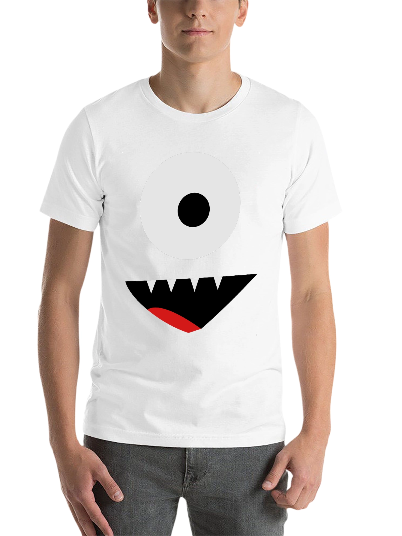 Black One-Eyed Monster Graphic Tee - Black Cotton T-Shirt view 14