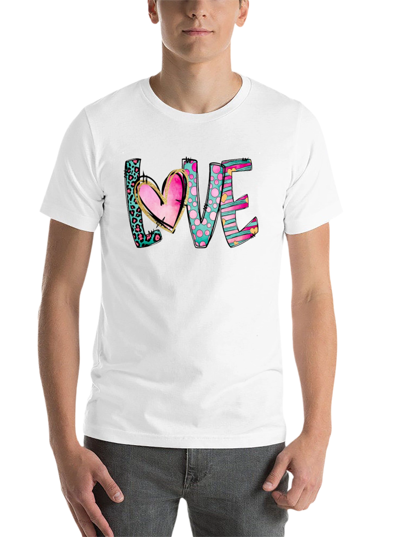Black LOVE T-Shirt - Heart Design view 14