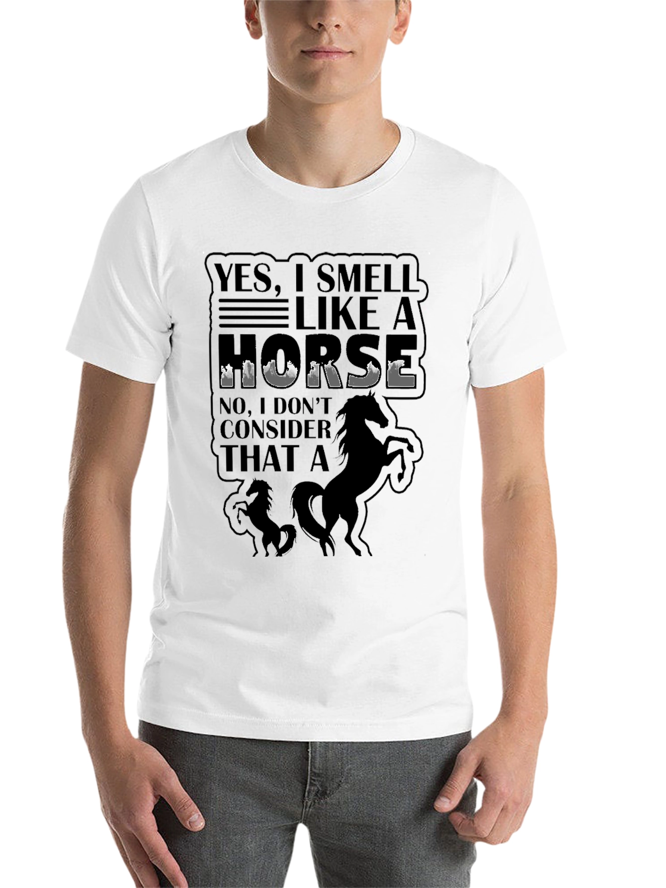 Black Yes, I Smell Like A Horse T-Shirt view 14
