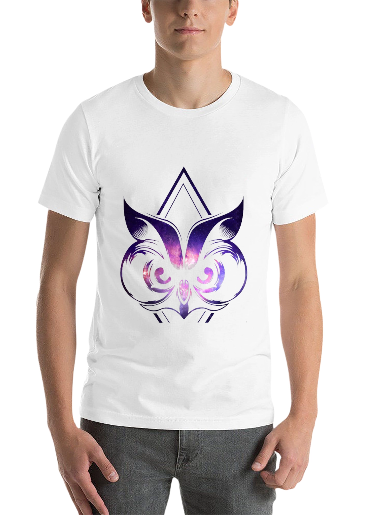 Black Galaxy Owl Graphic Tee - Black view 14
