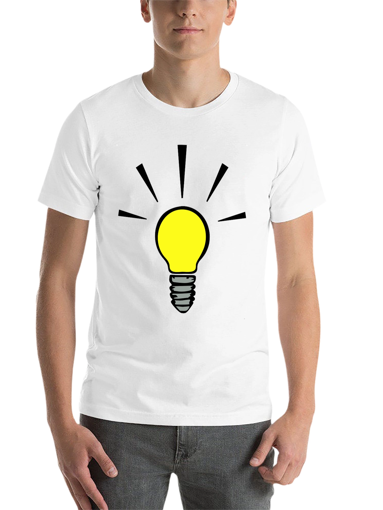Black Bright Idea Graphic Tee - Black Cotton T-Shirt view 14