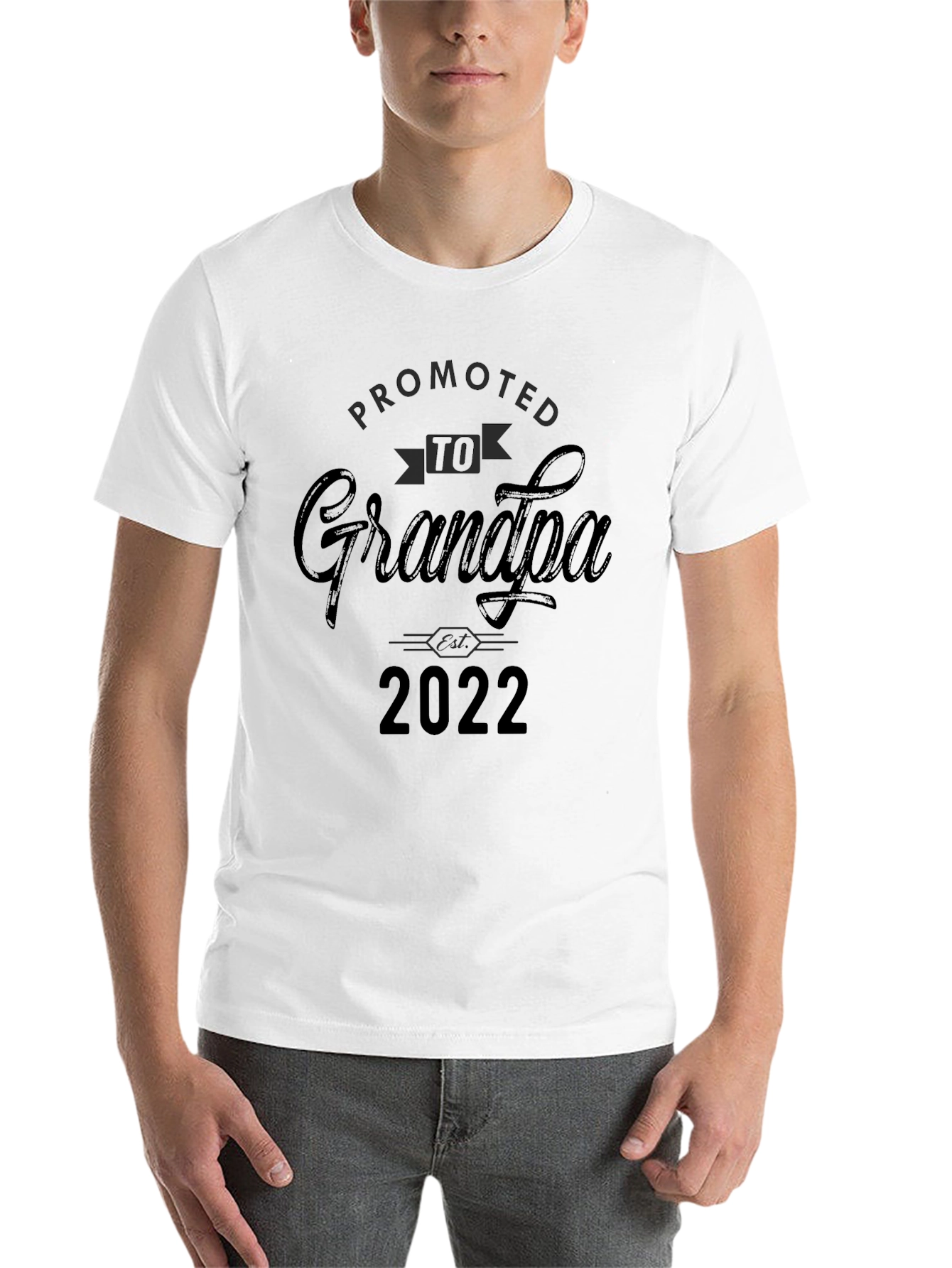 Black Promoted to Grandpa 2022 T-Shirt view 14