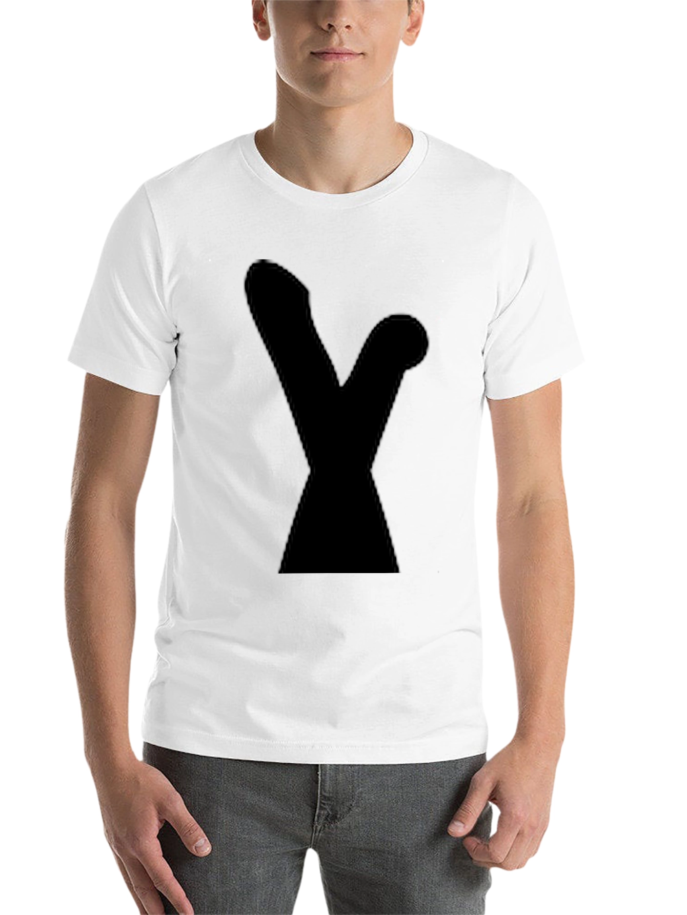 Black Men's Graphic Tee - Bold Black Silhouette view 14