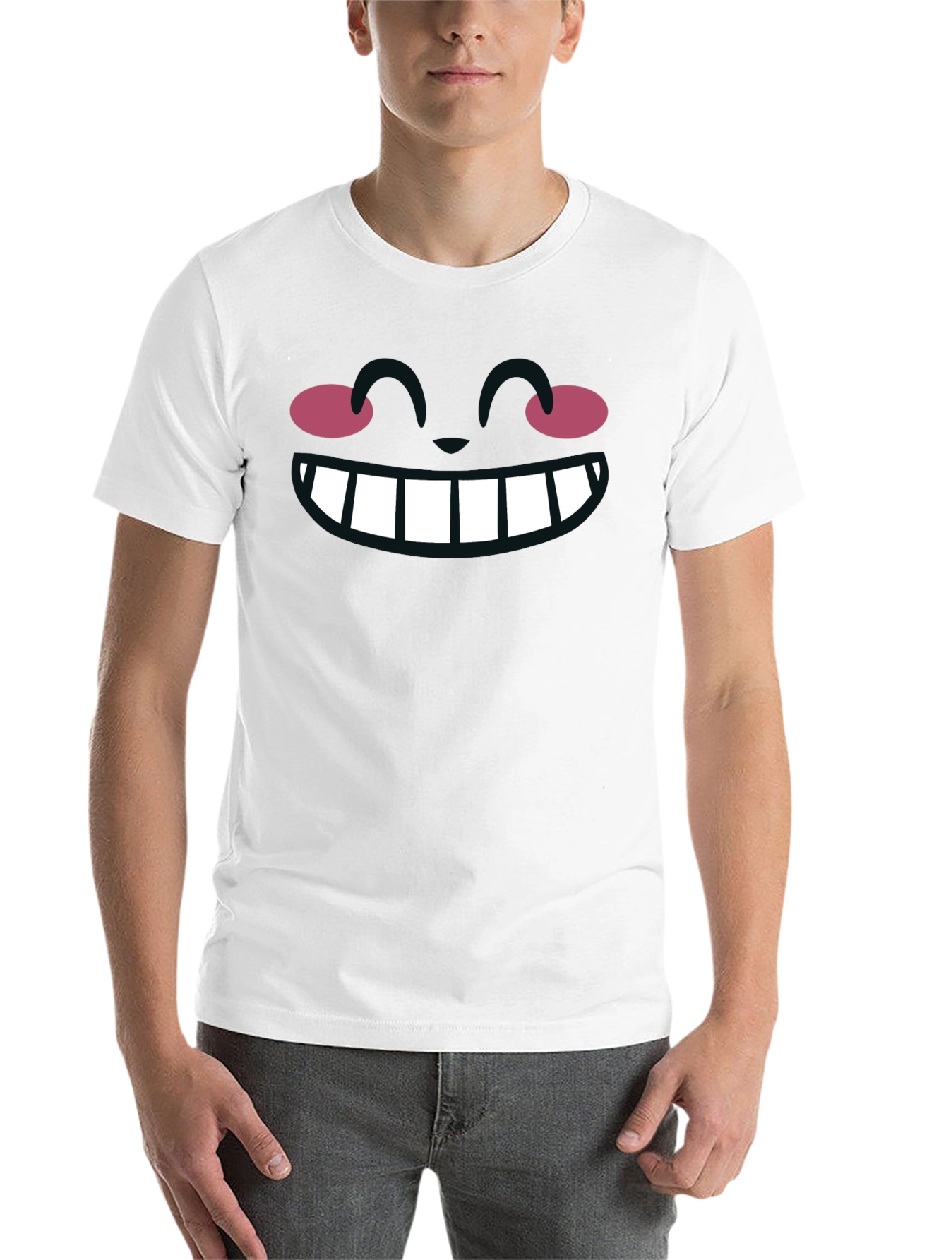 Black Funny Cartoon Face Graphic T-Shirt view 14