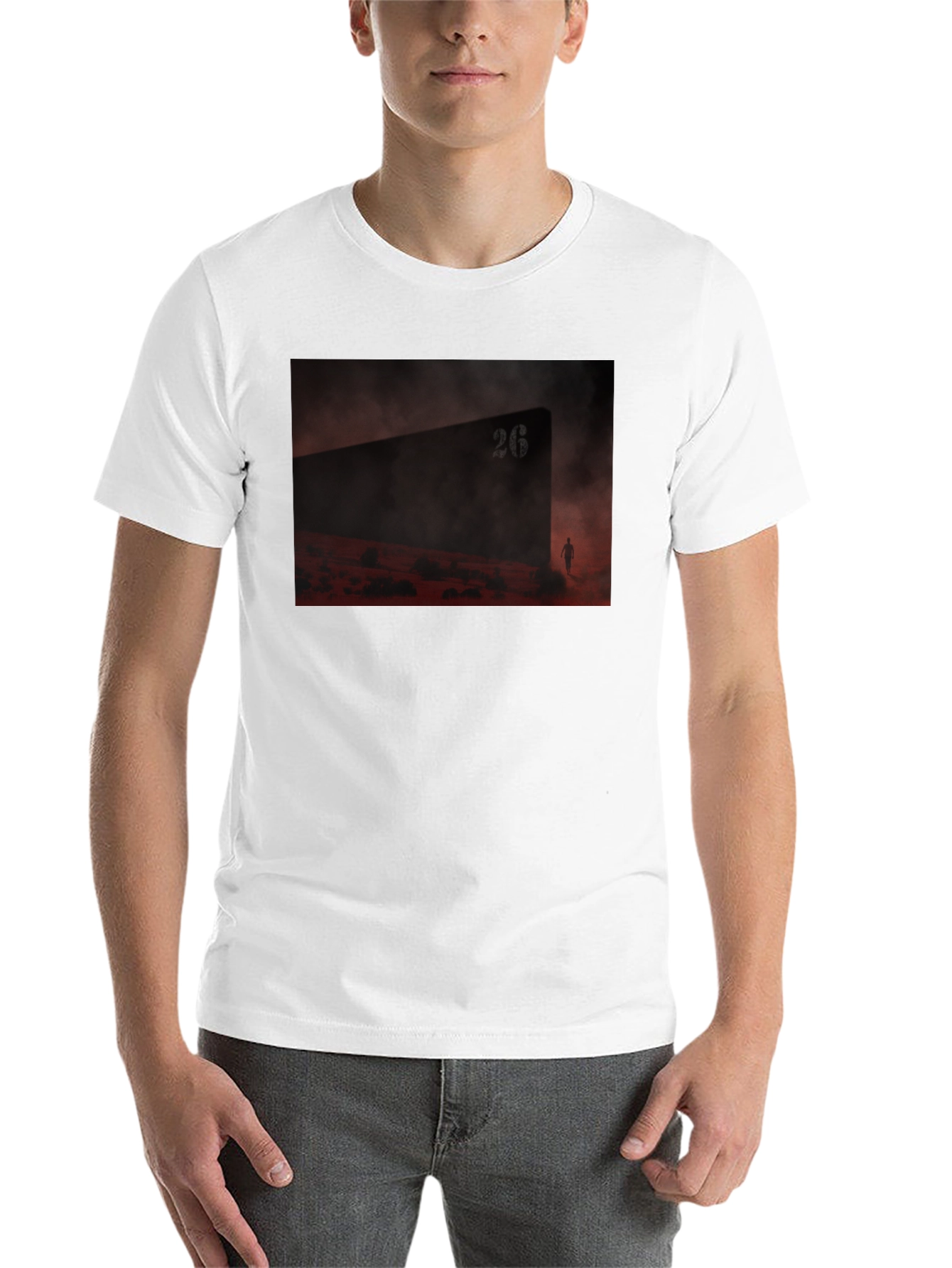 Black Abstract Landscape Graphic T-Shirt view 14