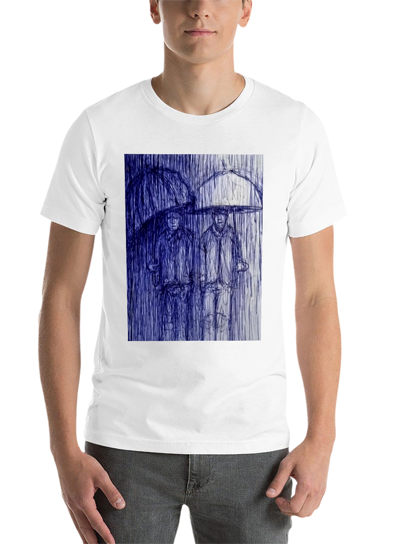 Black Rainy Day Sketch Graphic Tee view 14