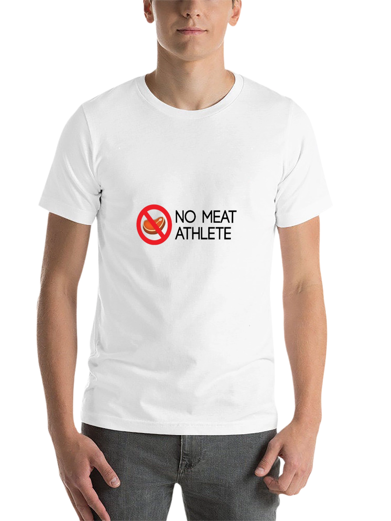 Black No Meat Athlete T-Shirt - Black Vegan Fitness Tee view 14