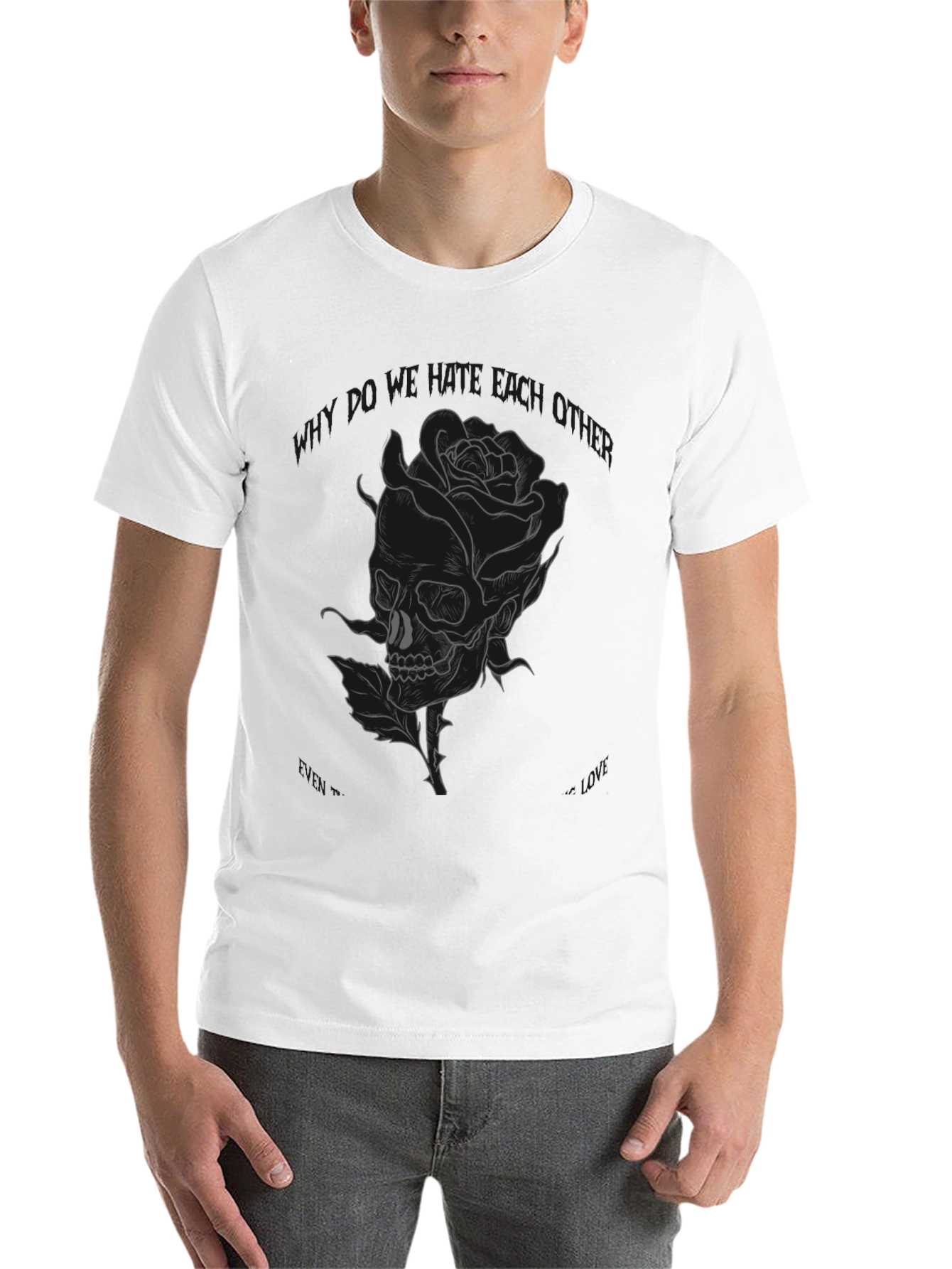 Black Skull Rose Graphic Tee - Edgy Style view 14