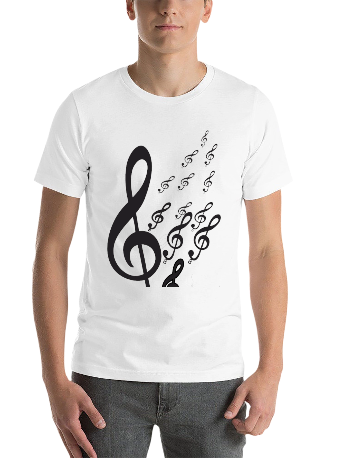 Black Musical Clef Black T-Shirt view 14