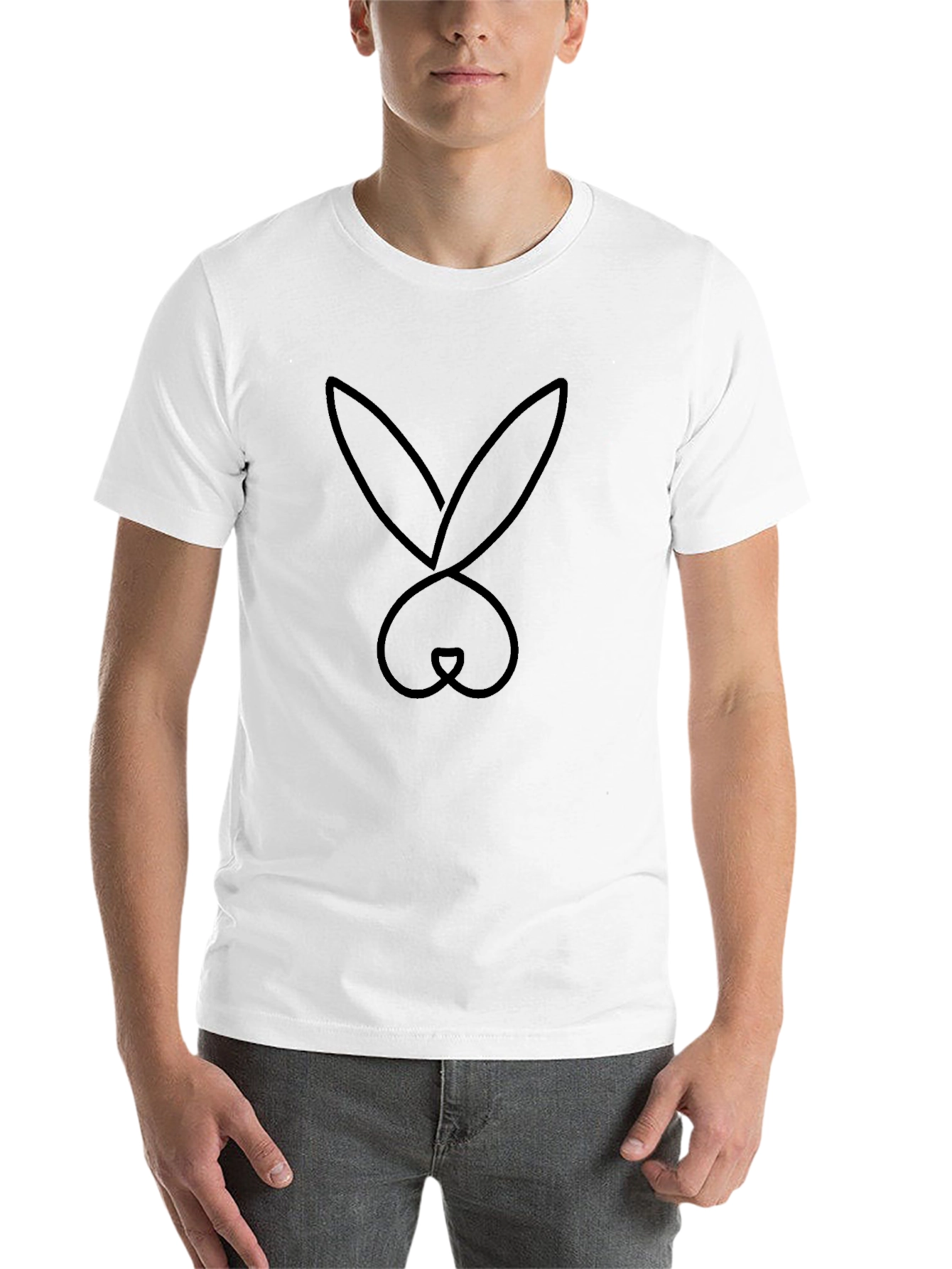 Black Black T-Shirt with Bunny Design view 14