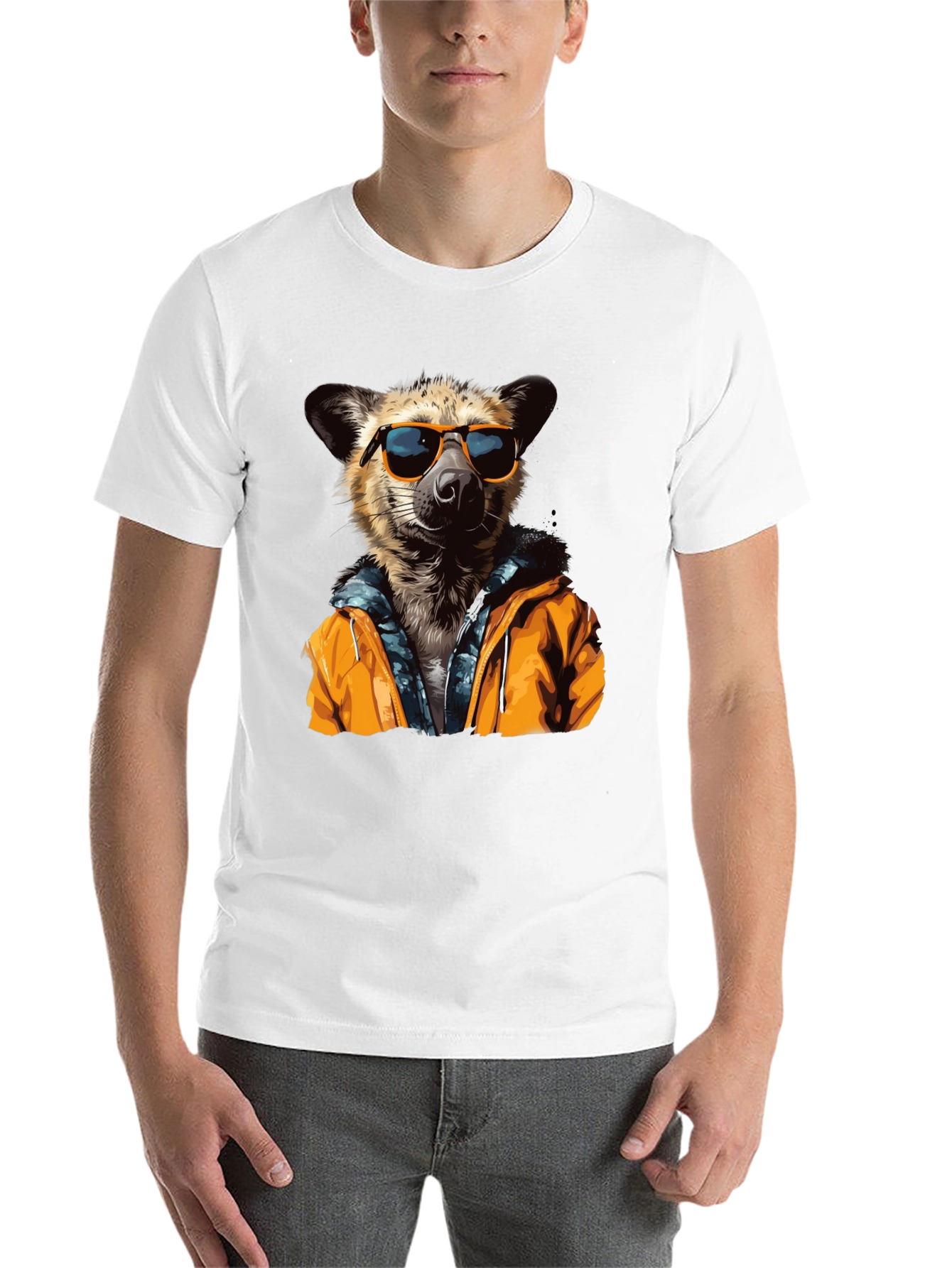 Black Cool Hyena Graphic Tee - Trendy Animal T-Shirt view 14