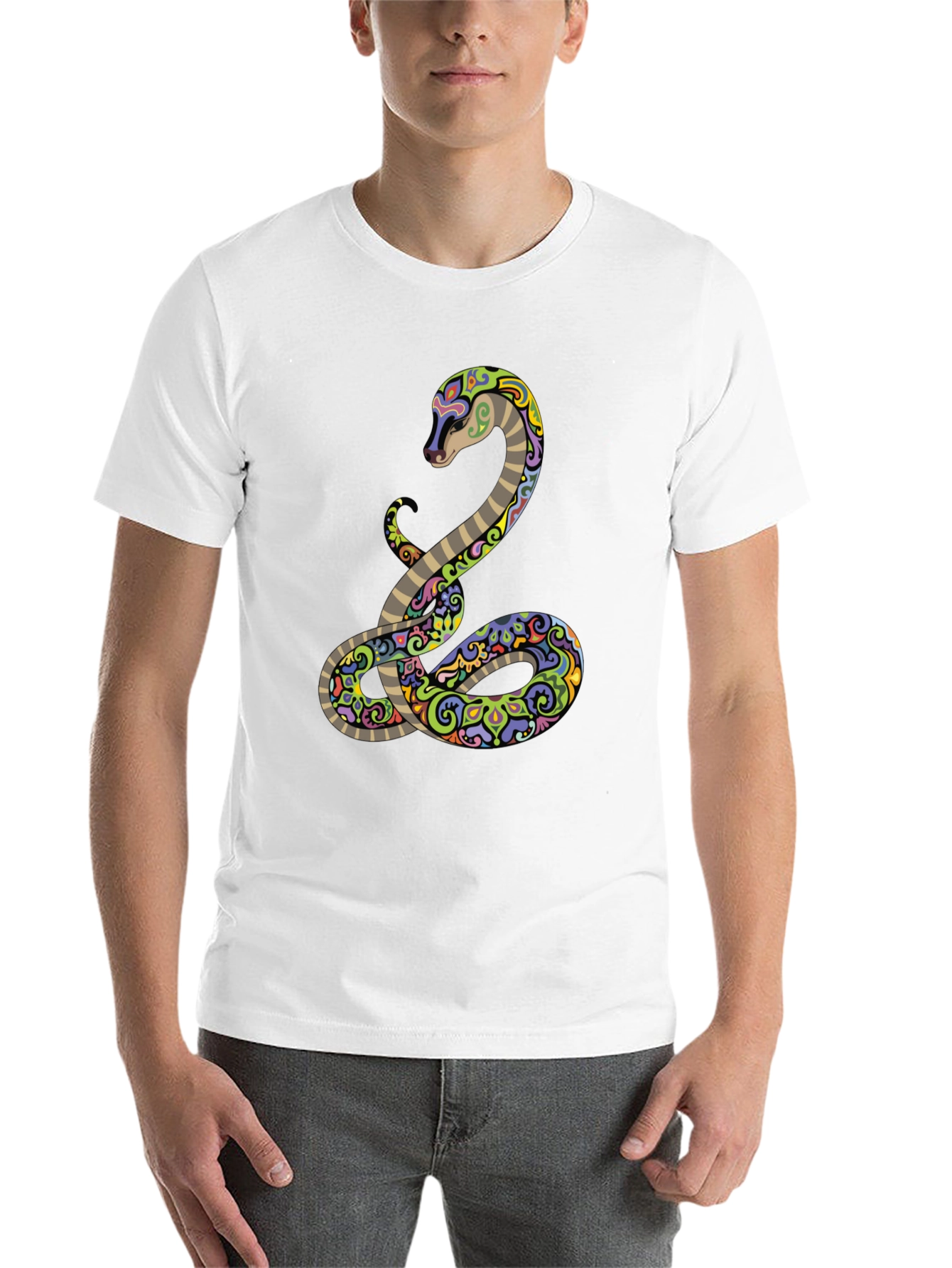 Black Cool Snake Graphic Tee - Black T-Shirt view 14