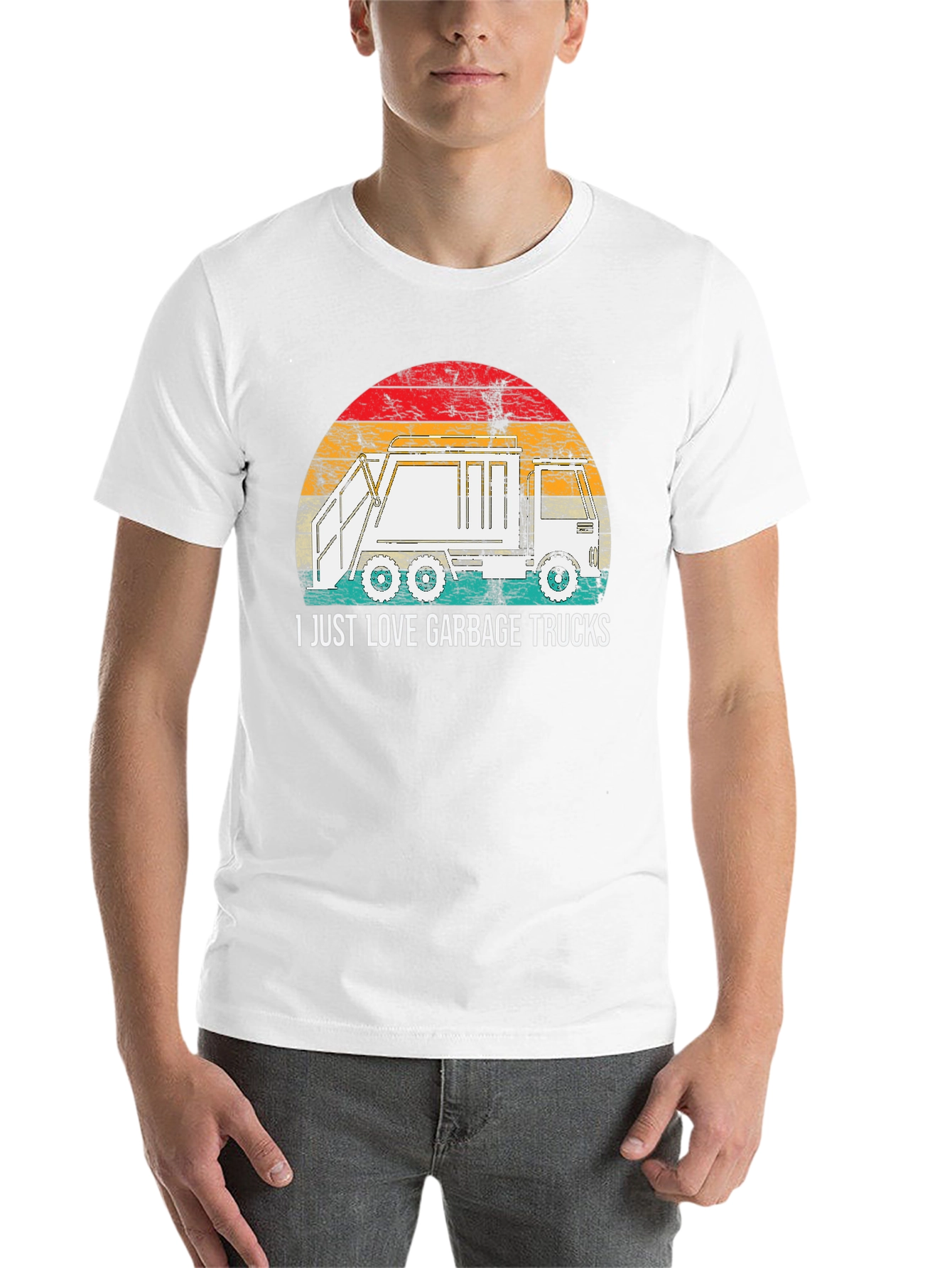 Black I Love Garbage Trucks Graphic Tee view 14